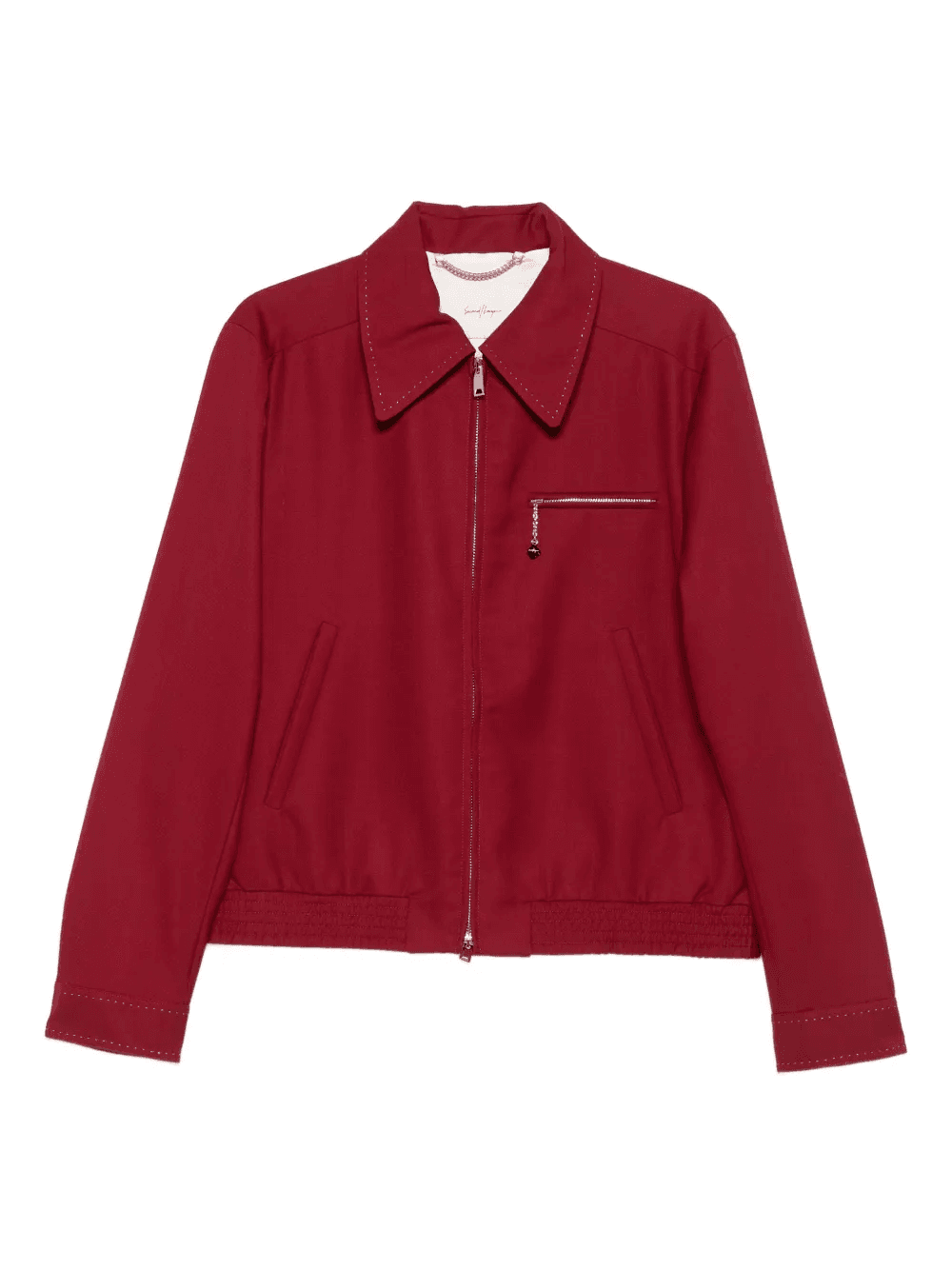 zip-fastening stitched-detail jacket - Image 1