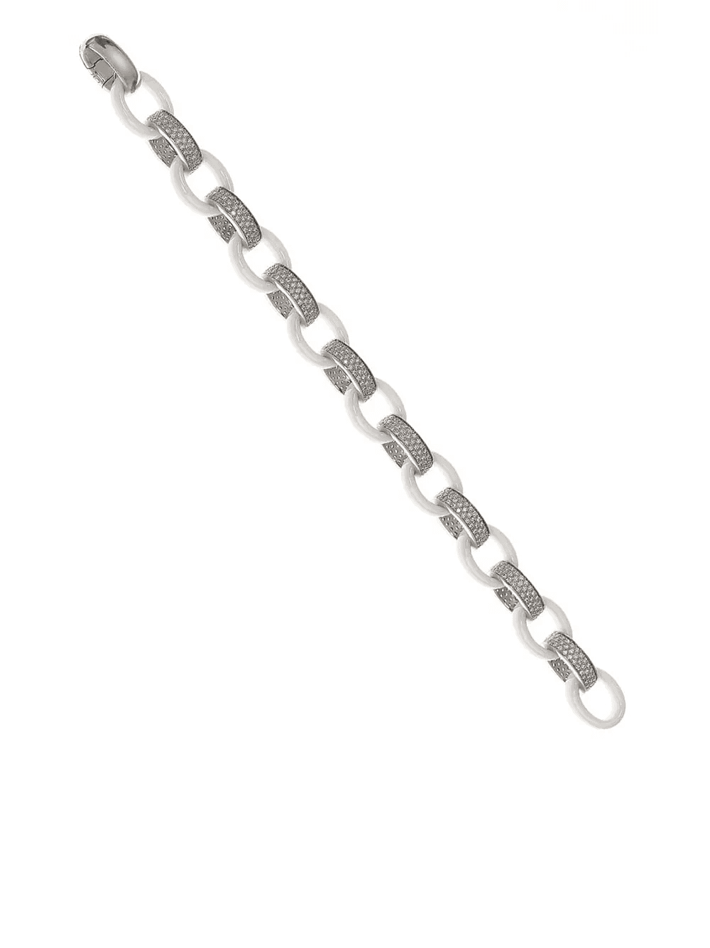 18kt white gold diamond pavé Marilyn link bracelet - Image 1