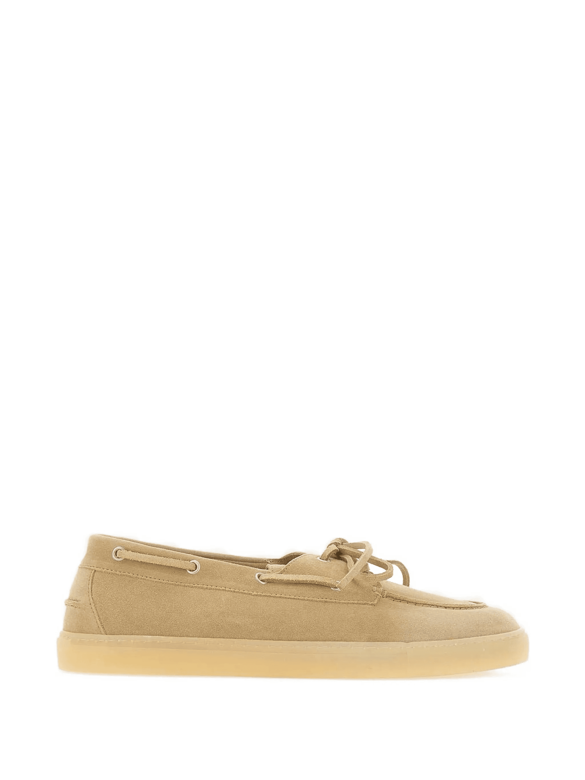 tonal-lacing suede boat shoes - Image 1