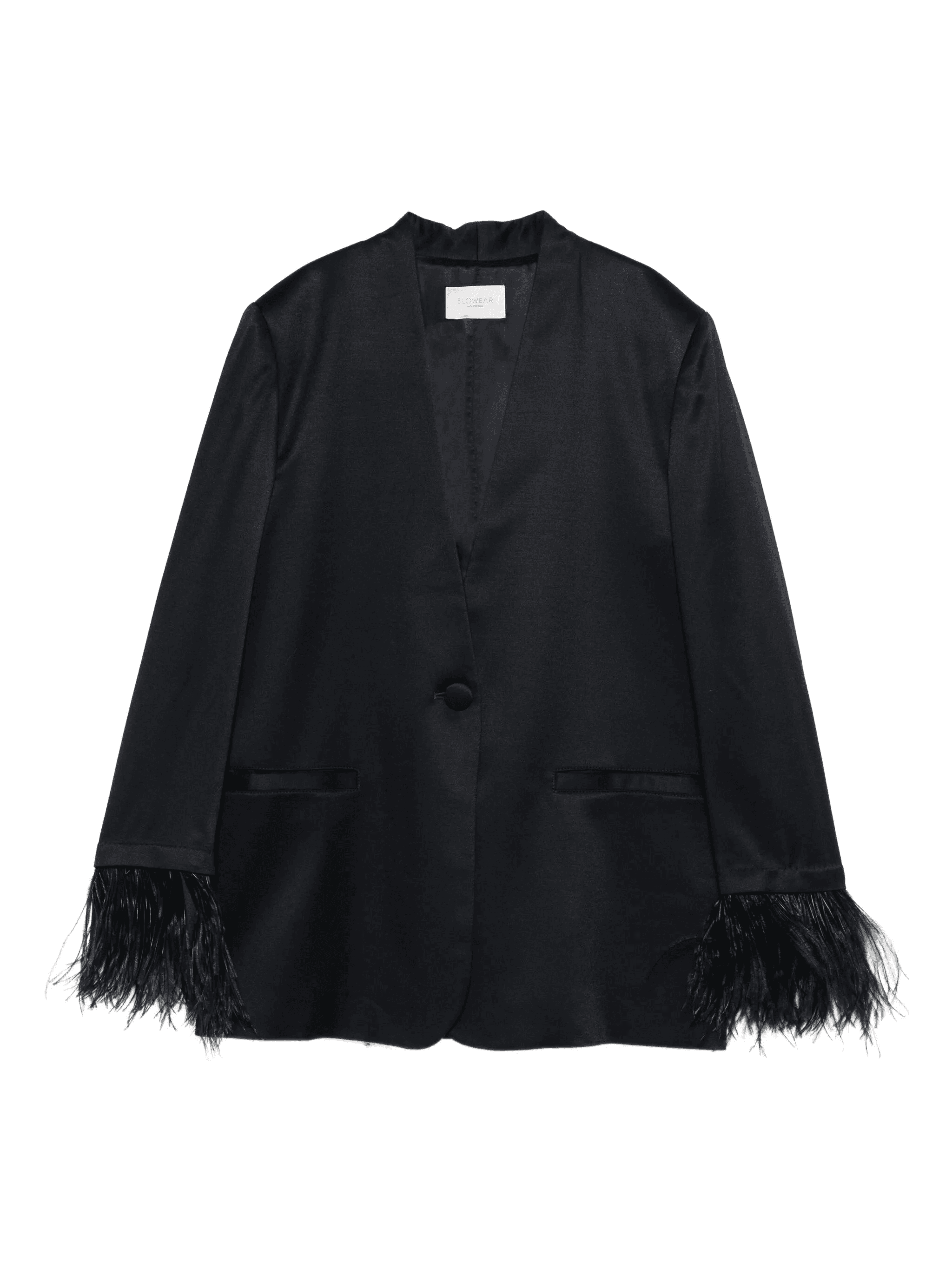 feather-trim blazer - Image 1