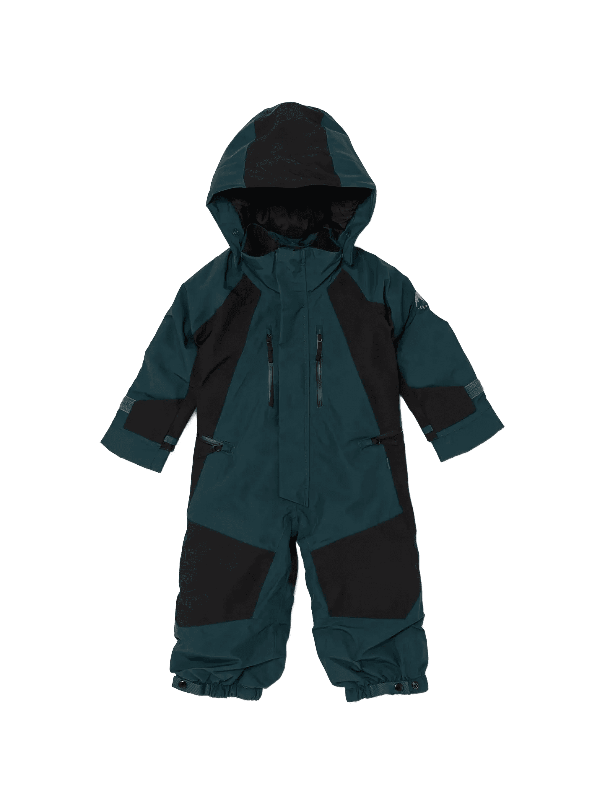 hooded colour-block ski suit - Image 1