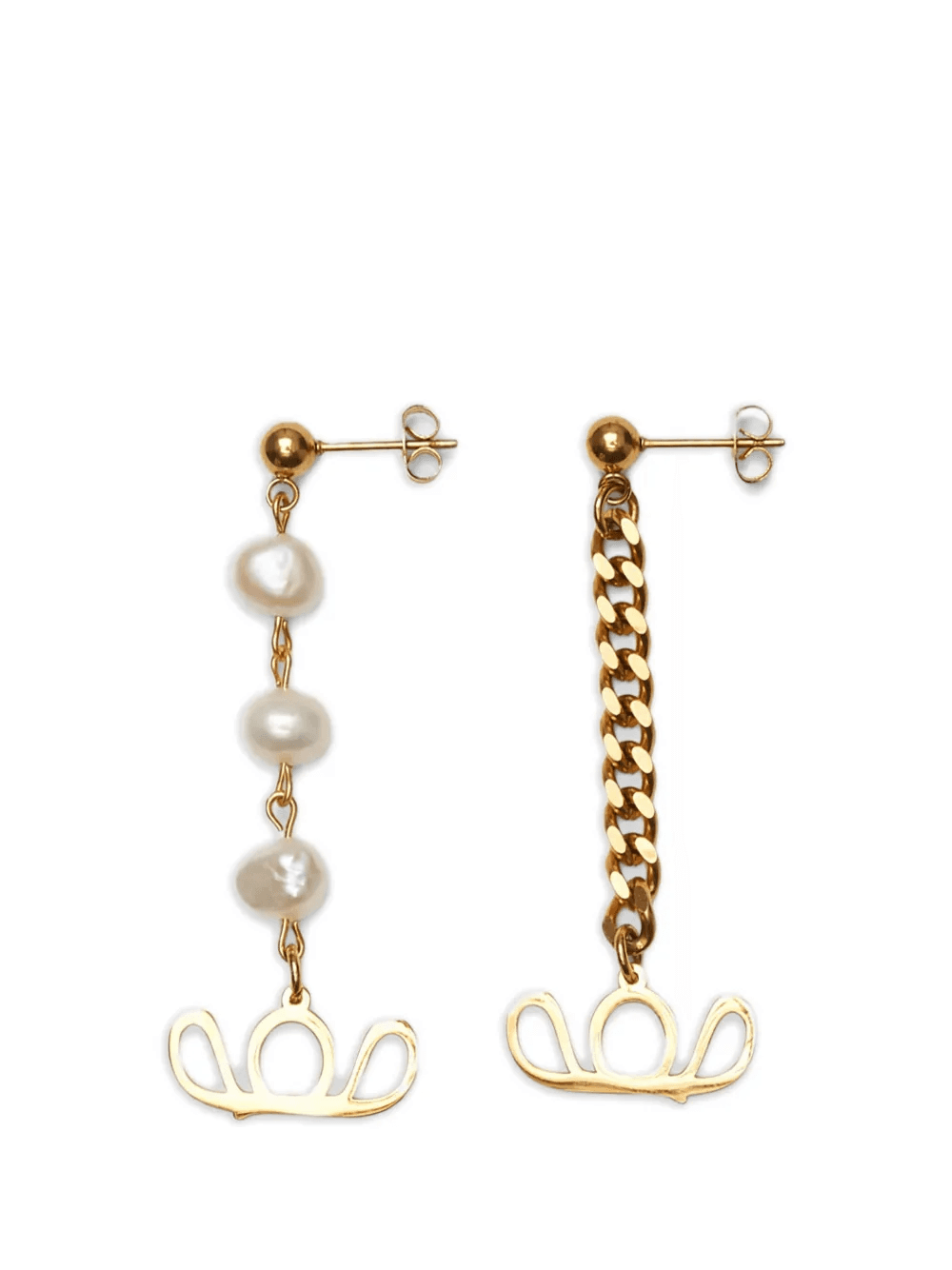pearl chain dangle earrings - Image 1