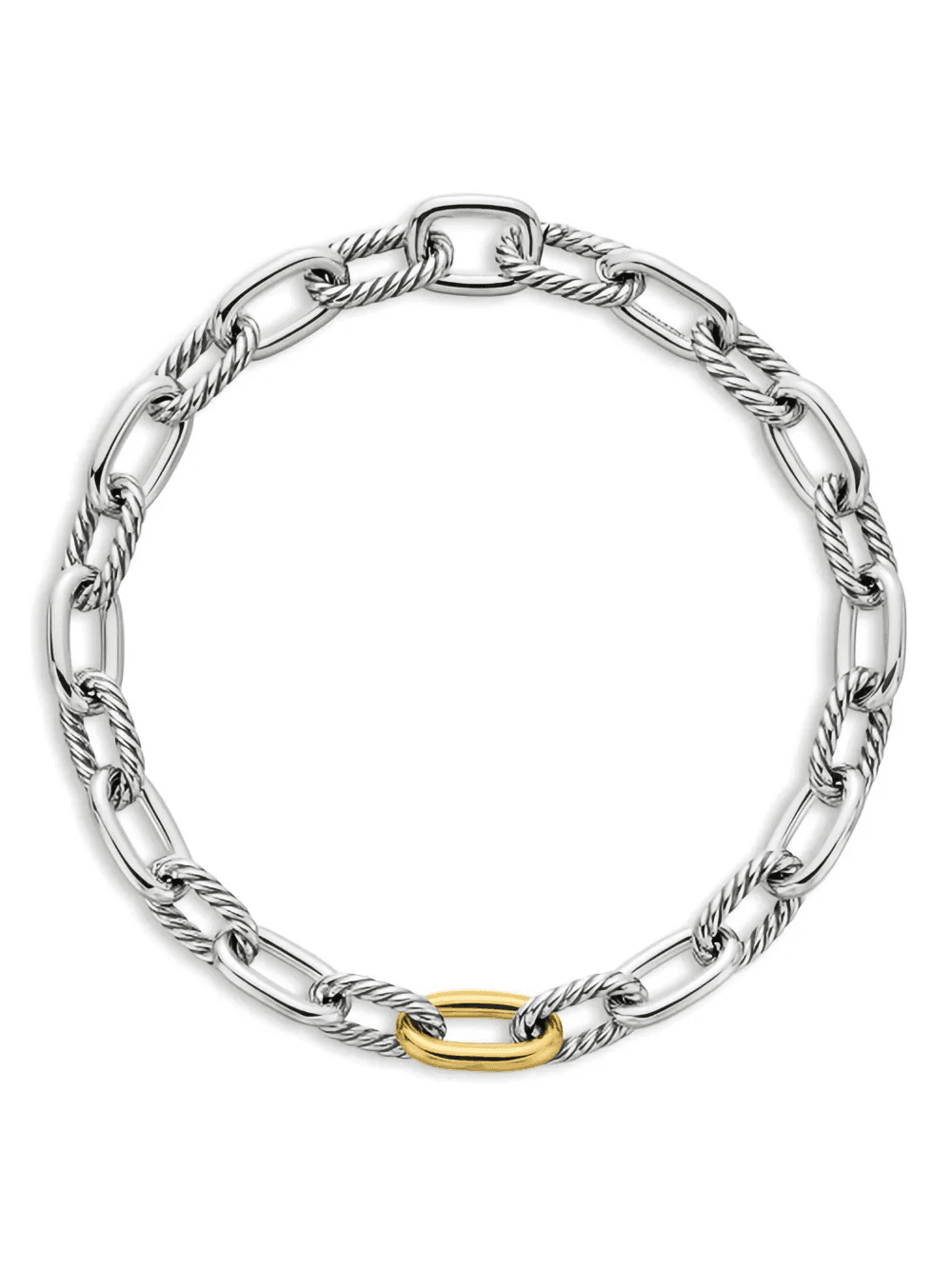 18kt yellow gold and sterling silver DY Madison chain necklace (13.5mm) - Image 1