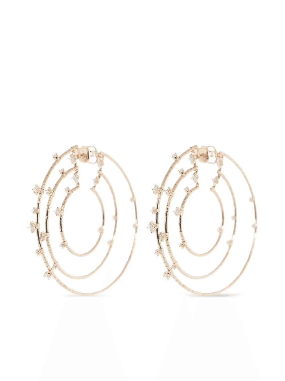 18K rose gold diamond earrings - Image 1