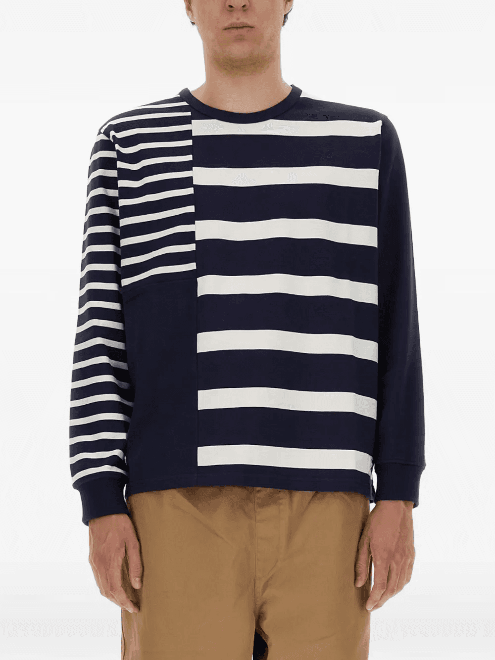 x YMC striped patchwork T-shirt - Image 1