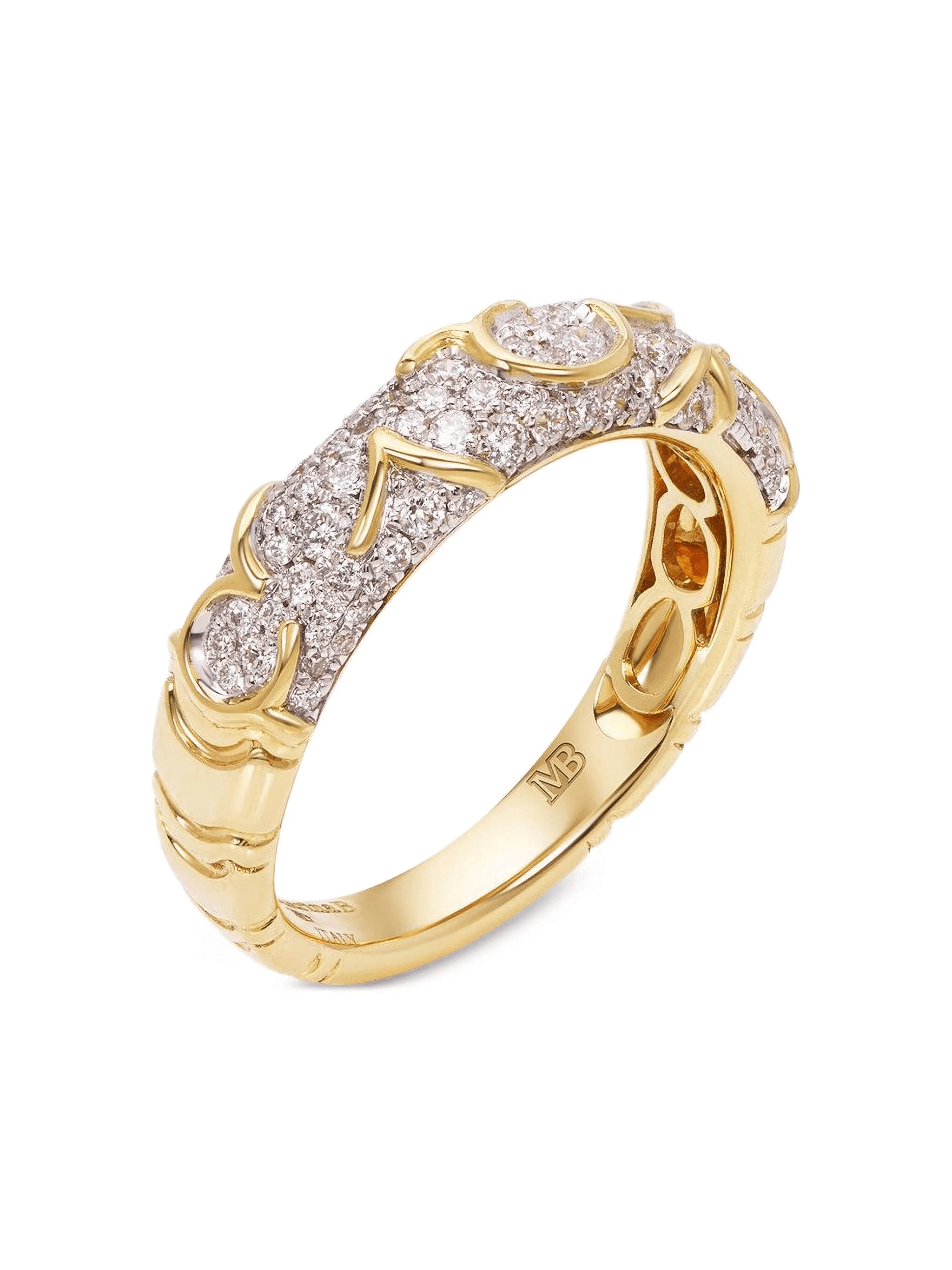 18K yellow gold Ondine diamond ring - Image 1