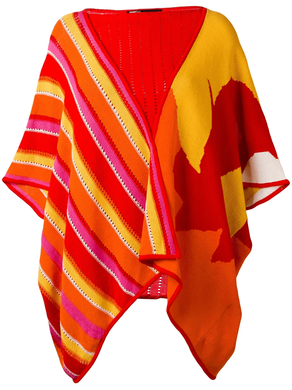 1980s striped patterned poncho - Image 1