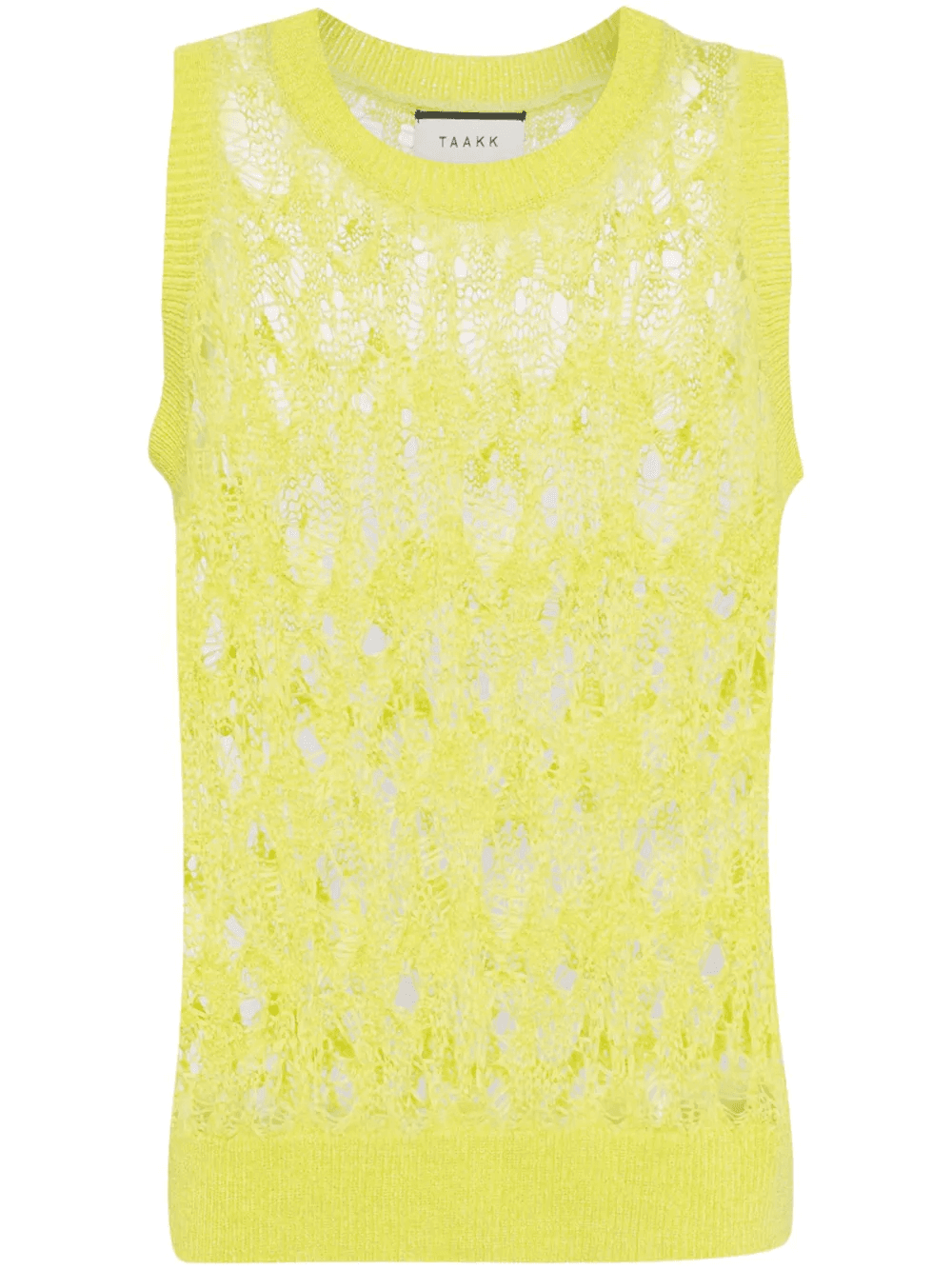 open-knit crew-neck vest - Image 1