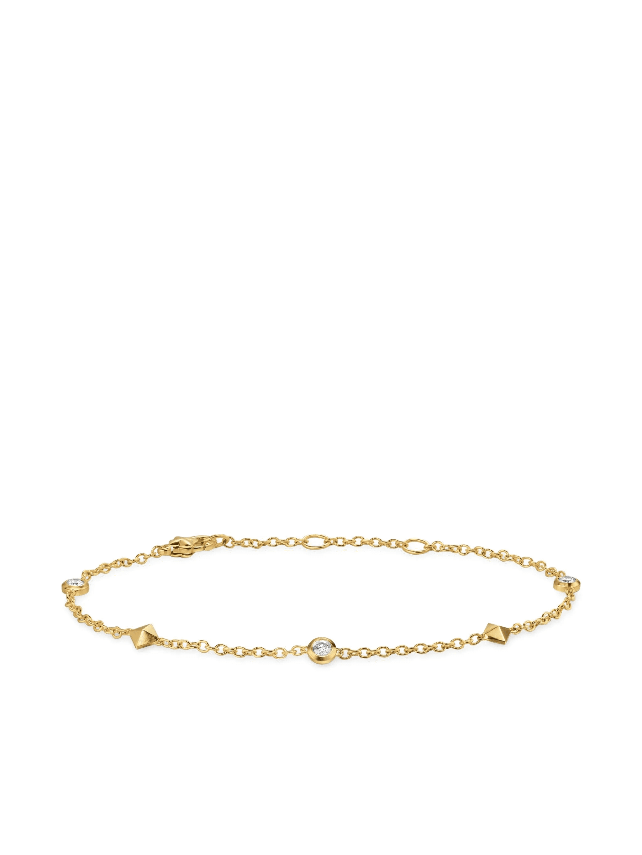 18kt yellow gold Petite Modern Renaissance Station diamond bracelet (4.6mm) - Image 1