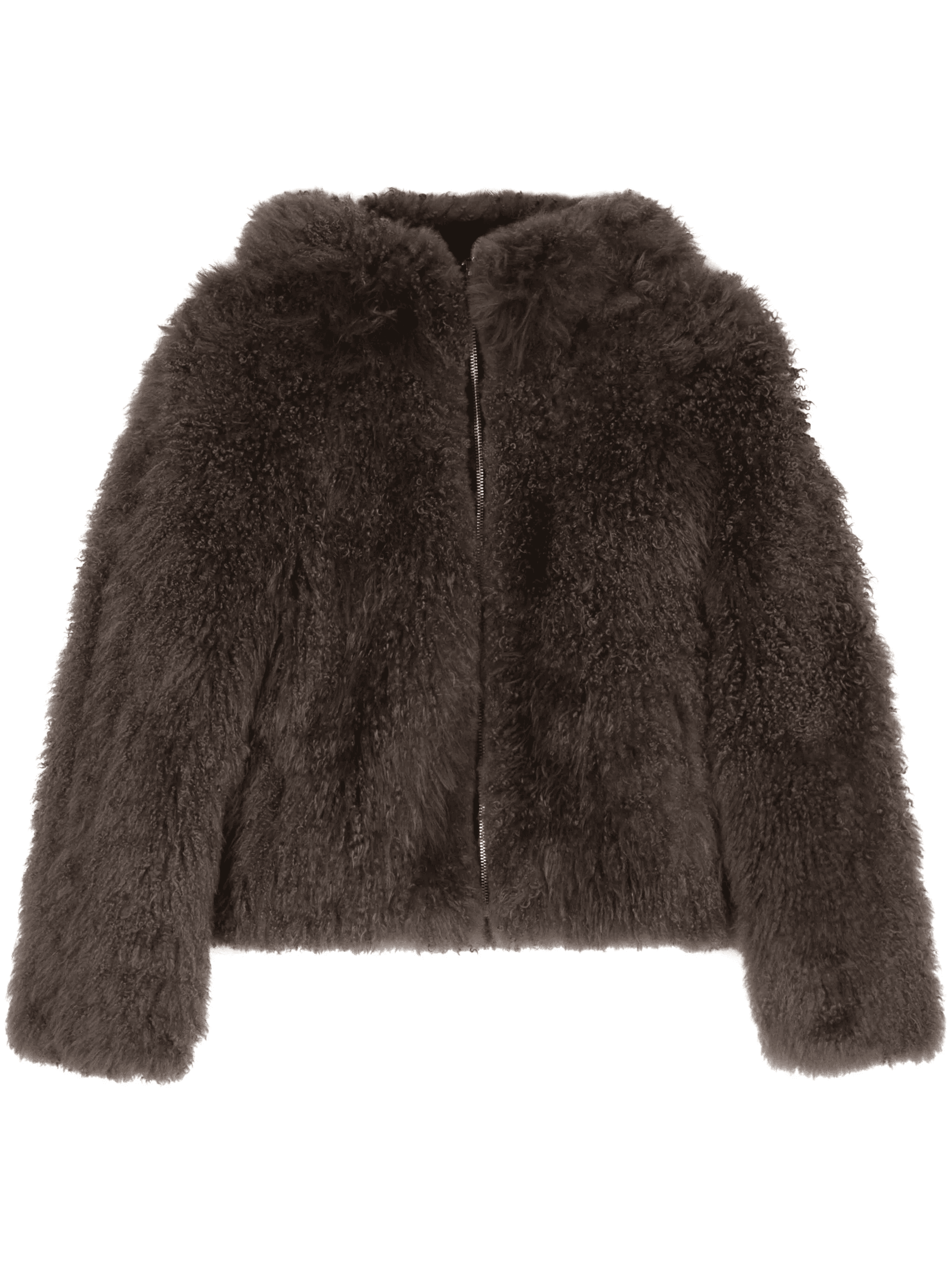 fur-design cashmere hooded jacket - Image 1