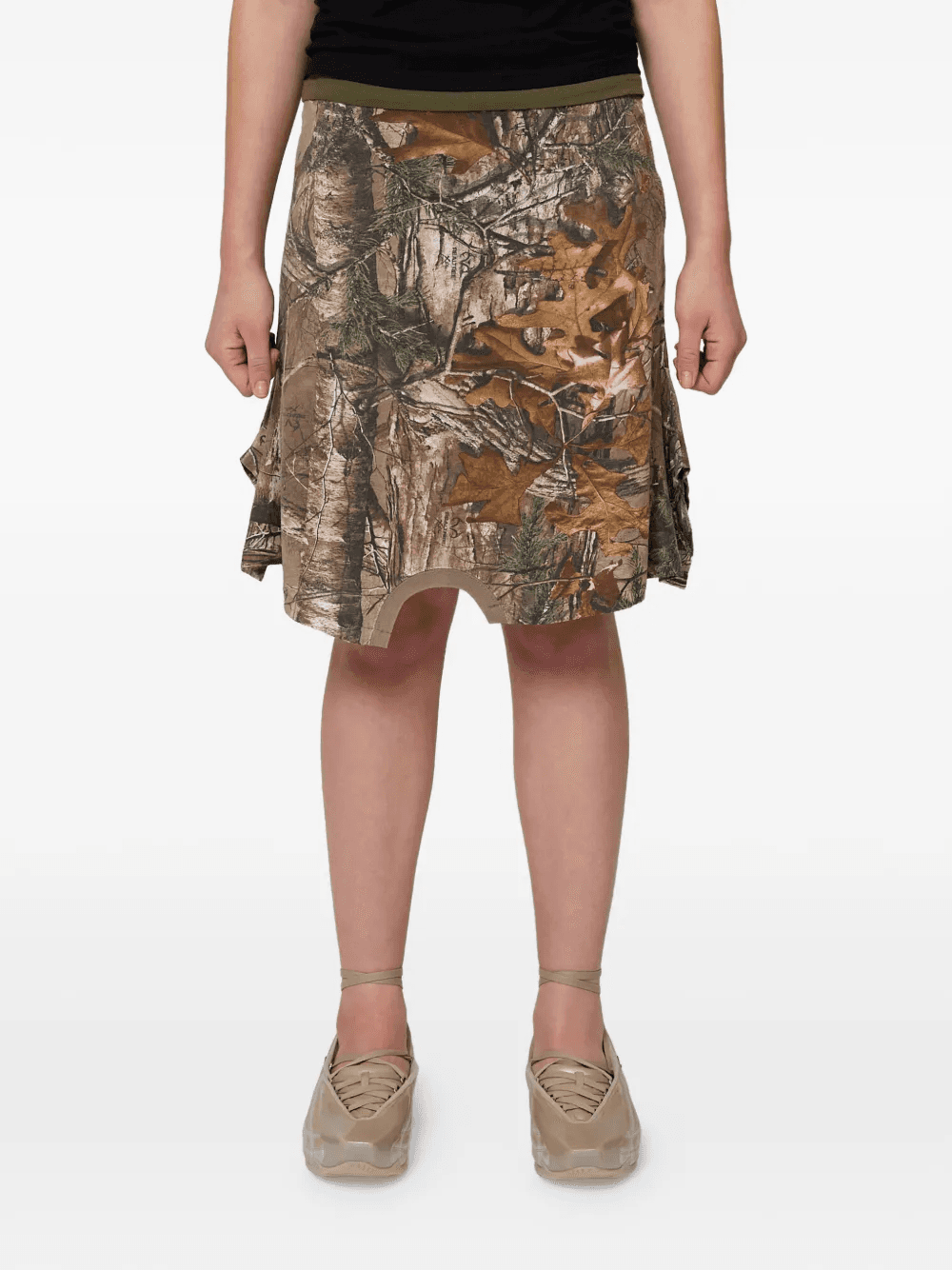 camo-print layered midi skirt - Image 1