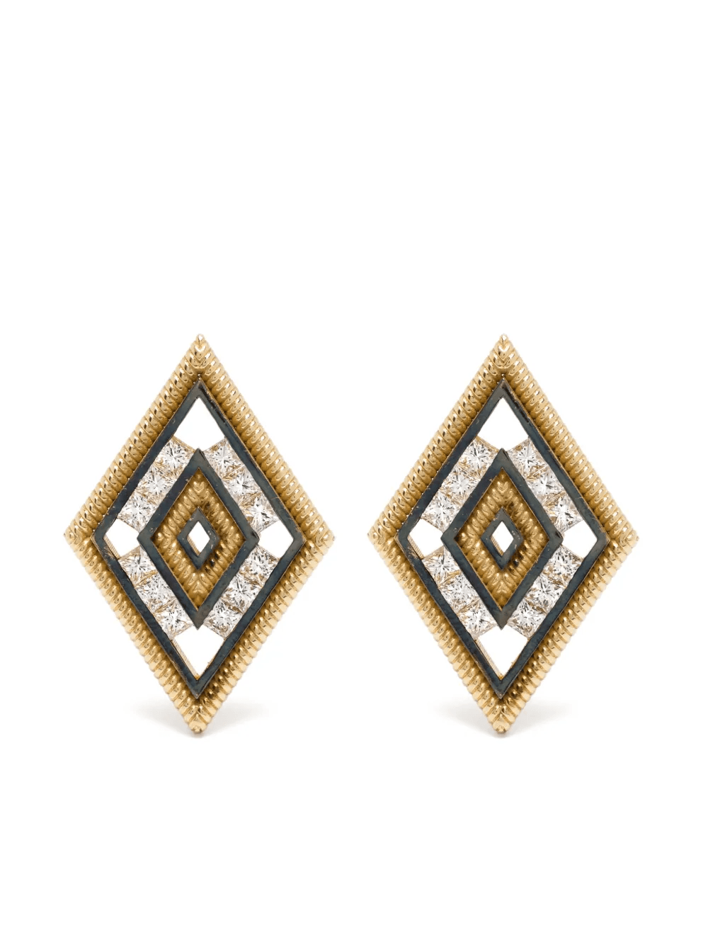 18K yellow gold Cabo Rombo diamond earrings - Image 1