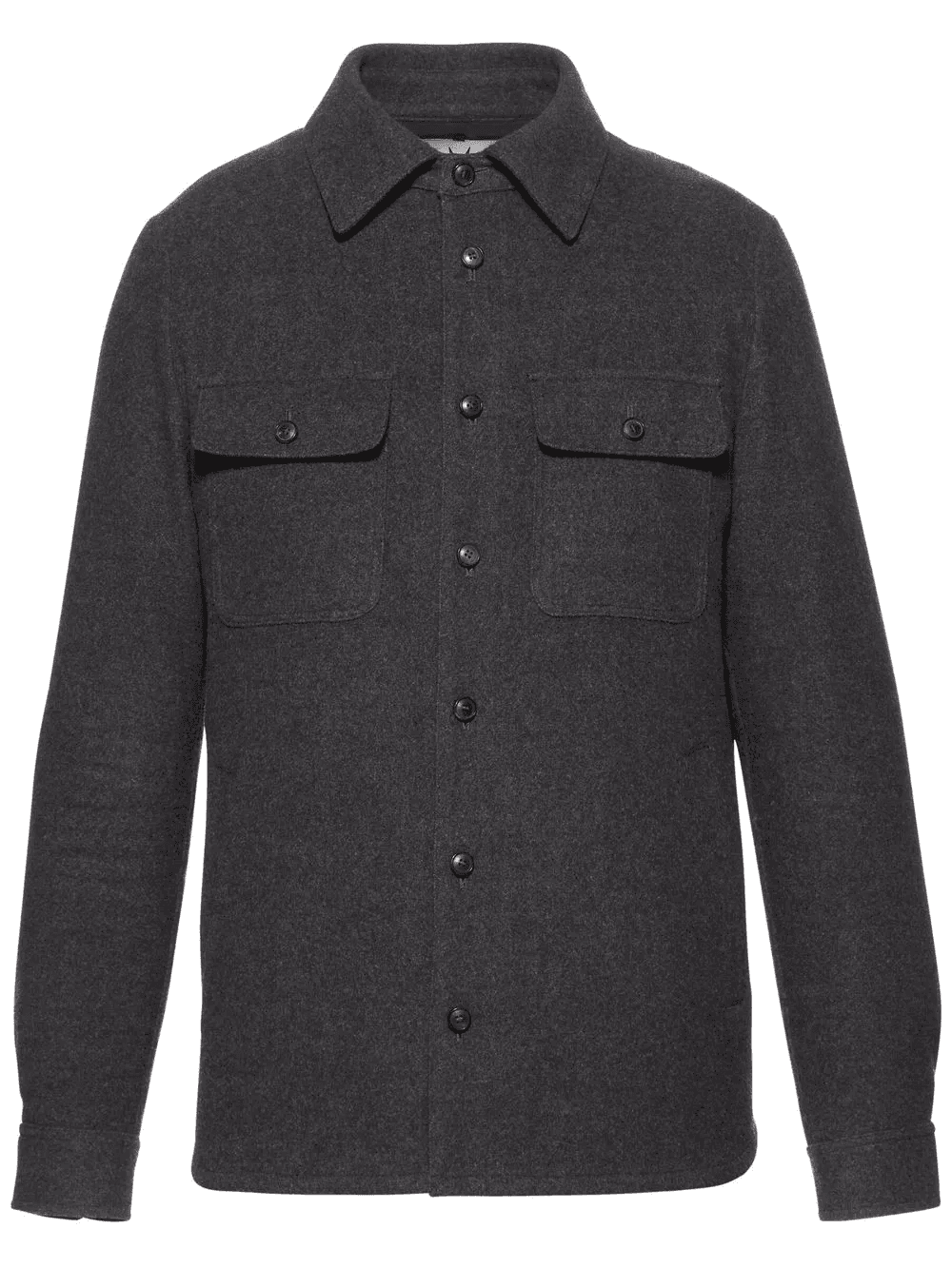 long-sleeved wool shirt jacket - Image 1
