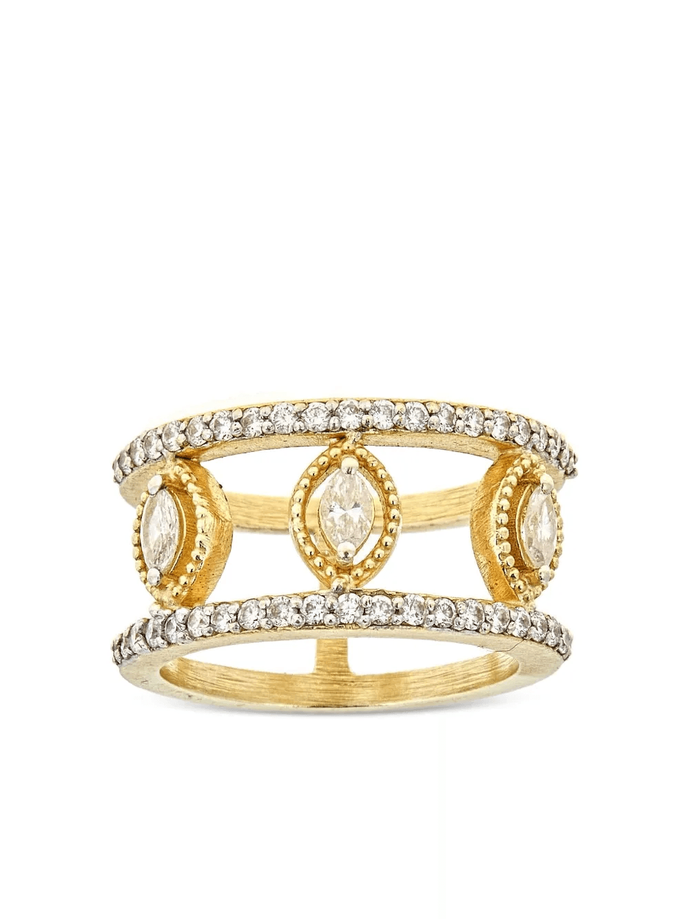18K yellow gold diamond ring - Image 1
