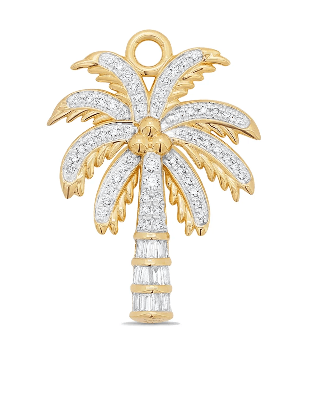 18K yellow gold palm-tree-motif diamond charm - Image 1
