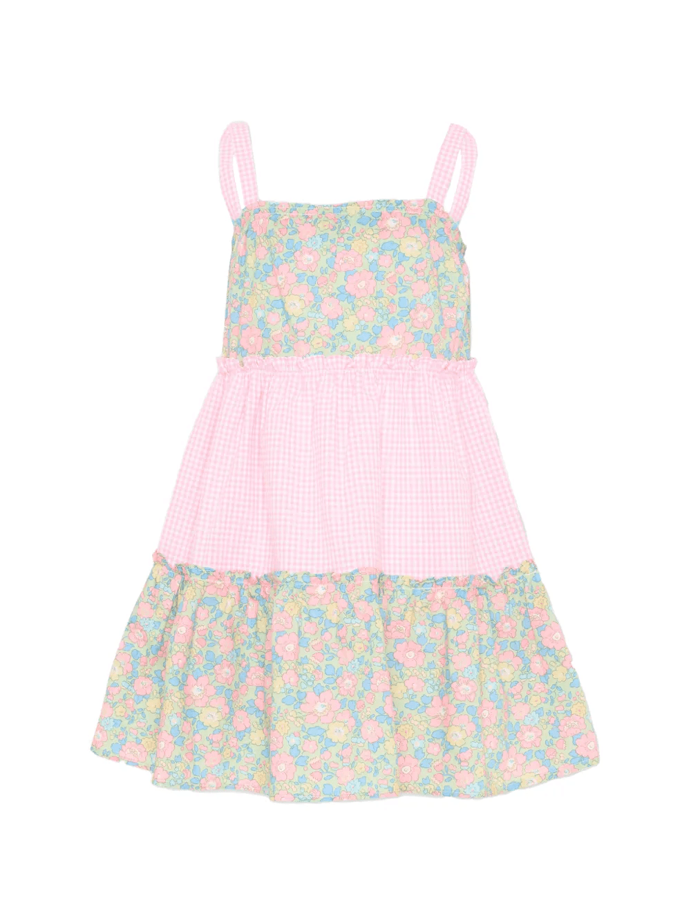 floral-print gingham dress - Image 1