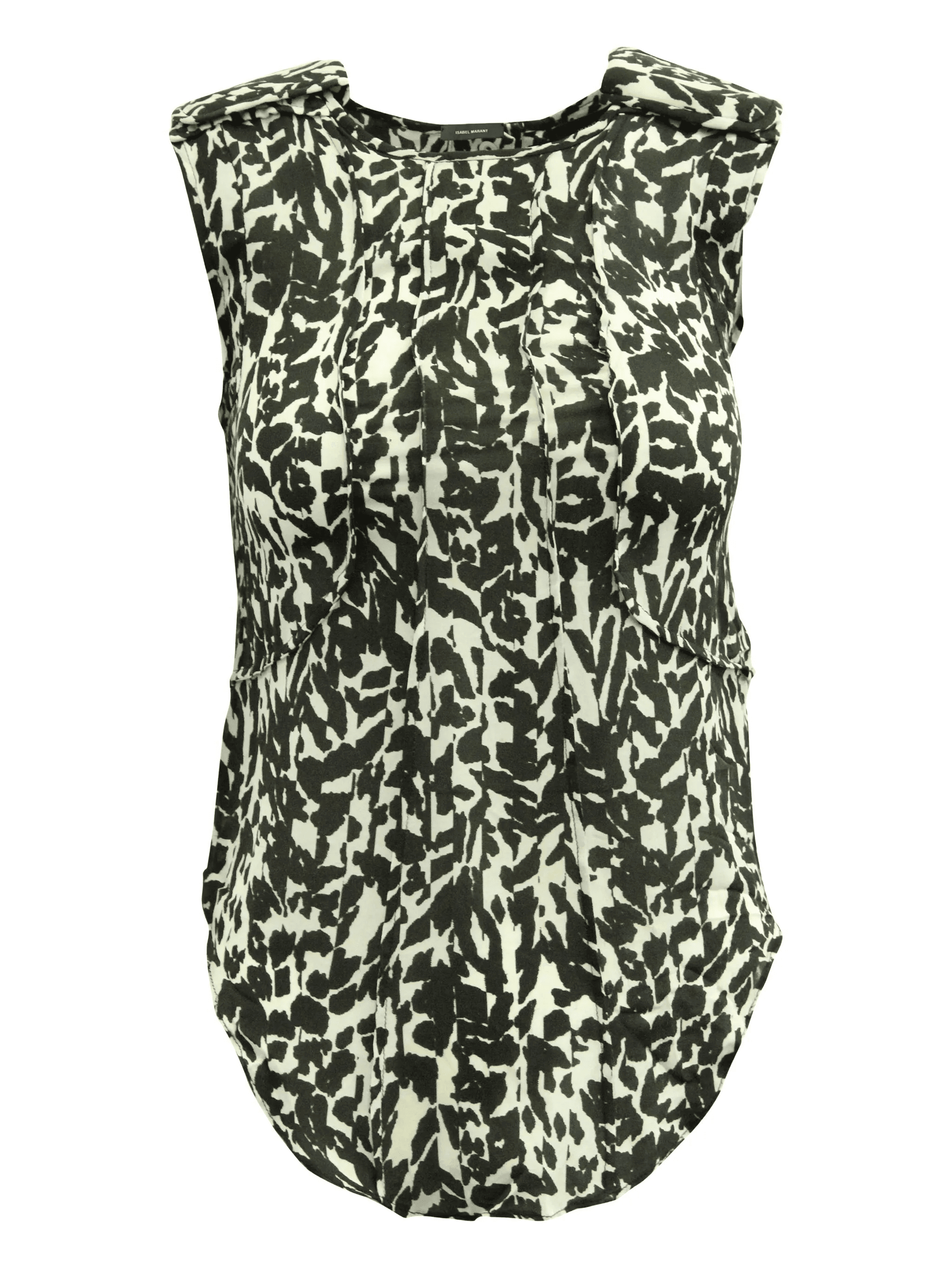animal-print pin-tucked top - Image 1