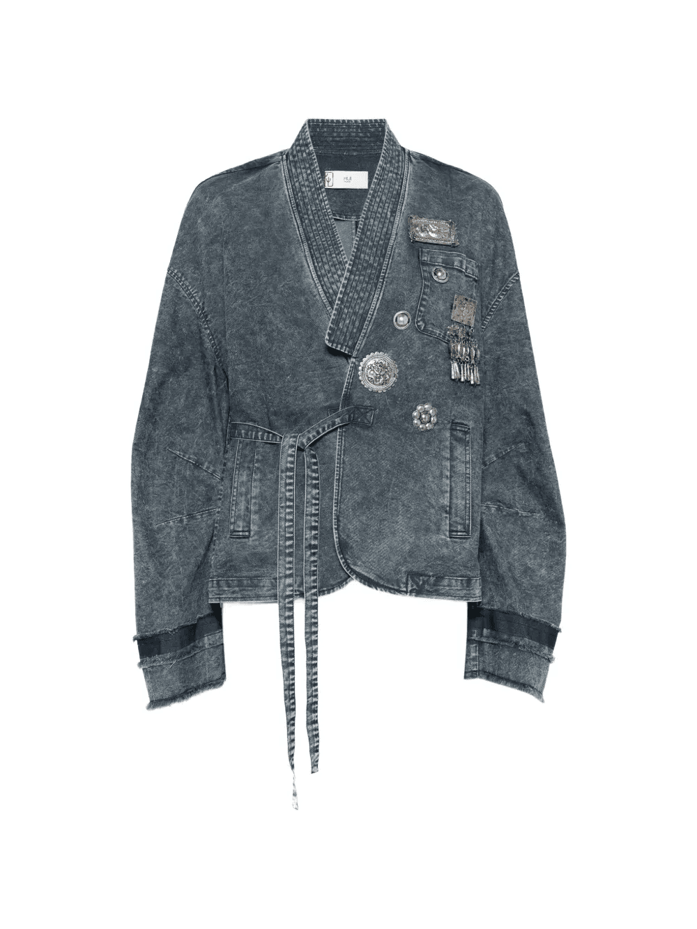 embellished denim jacket - Image 1
