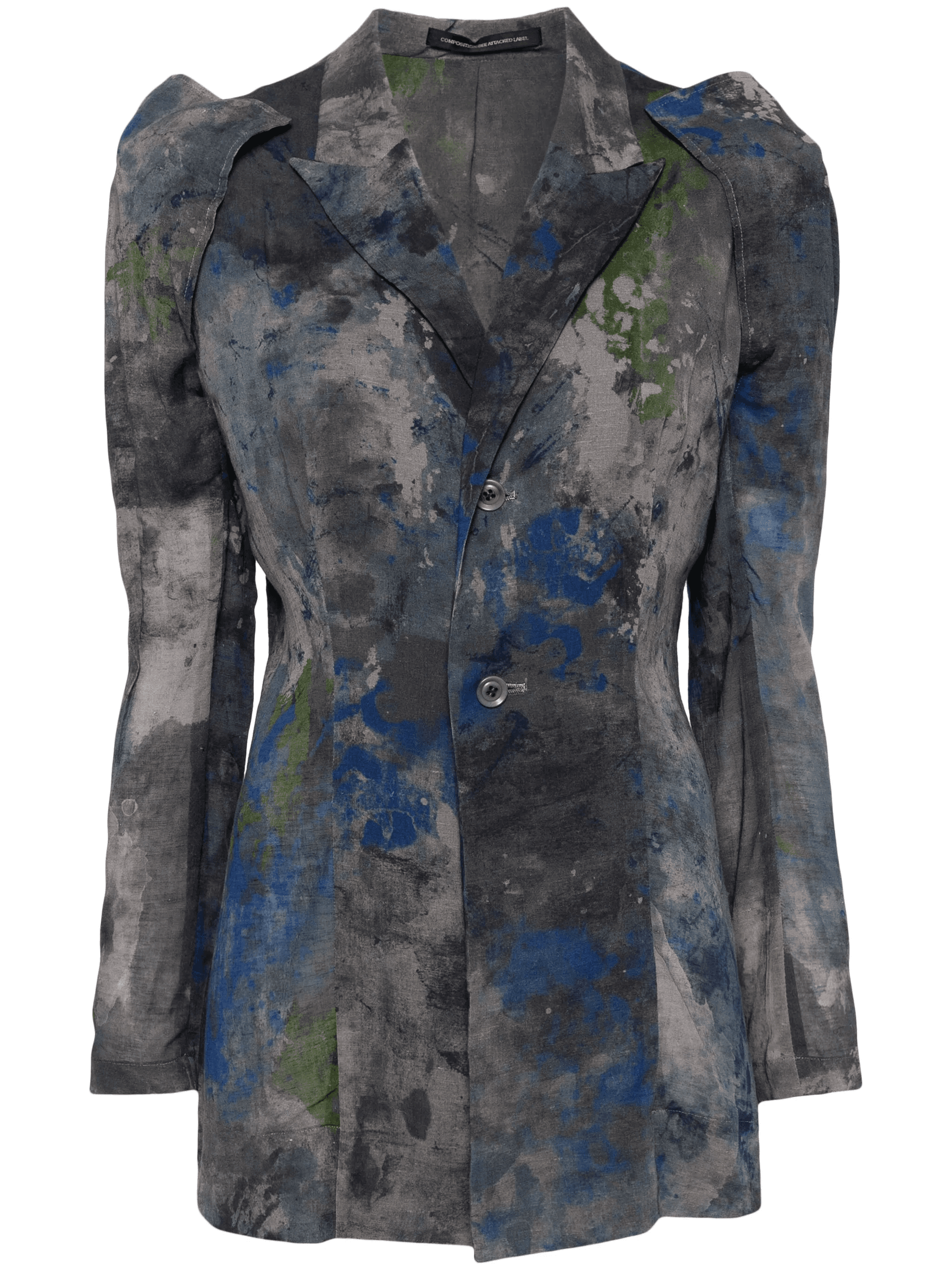 abstract-pattern print cotton-blend blazer - Image 1