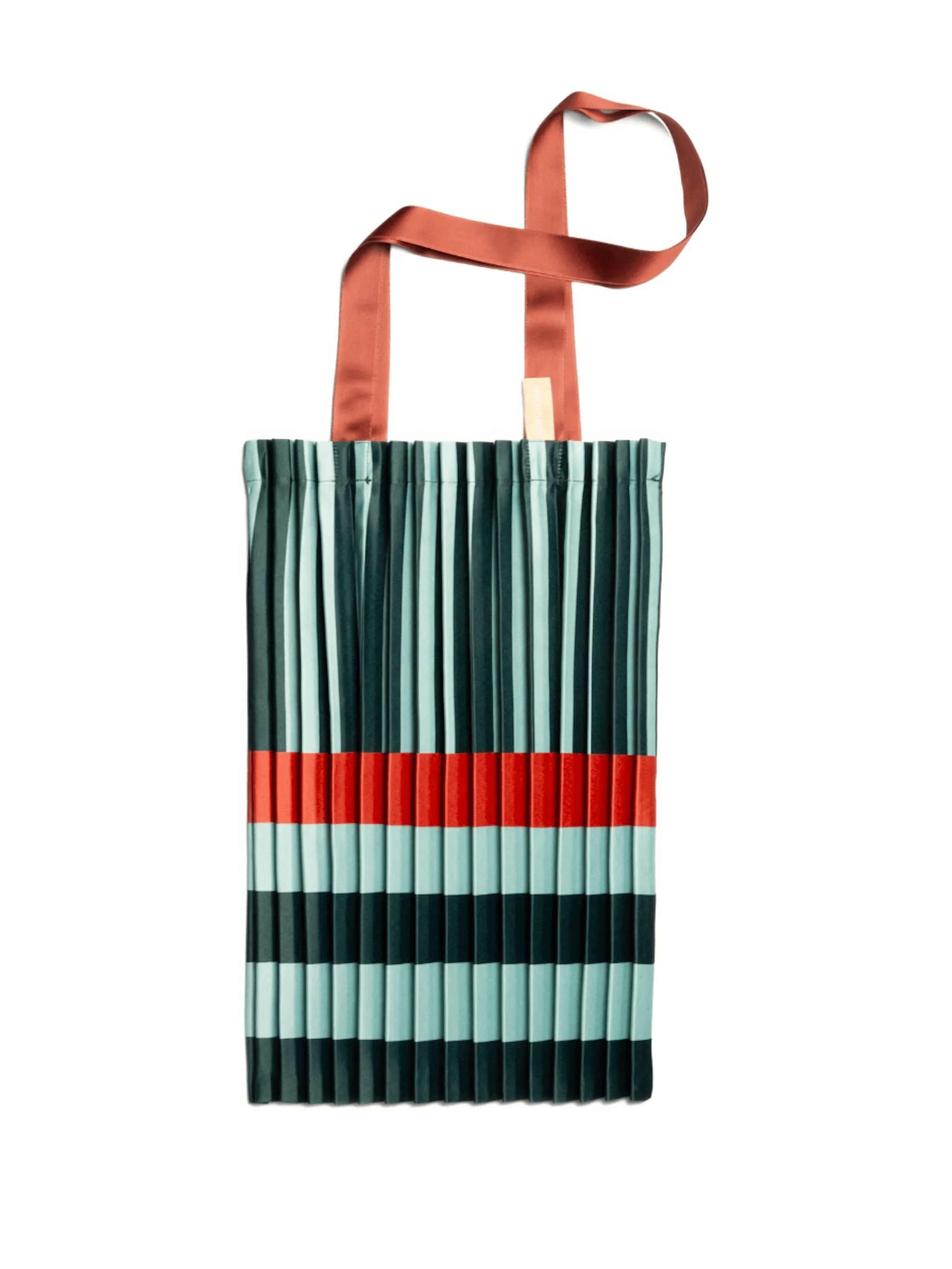 Smeralda pleated striped tote bag - Image 1