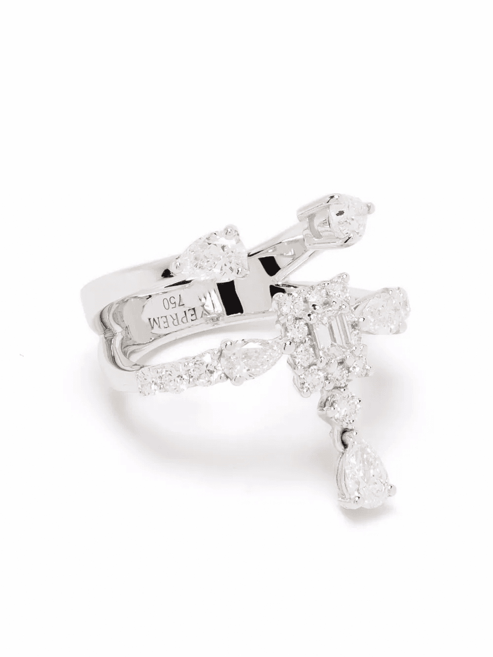 18kt white gold diamond ring - Image 1