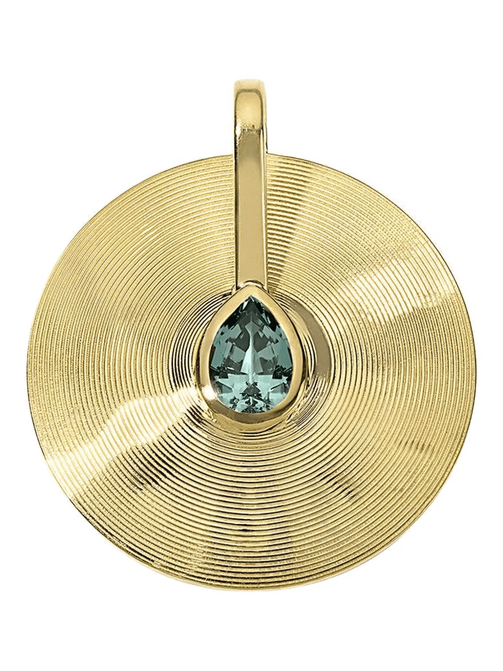 18K yellow gold Seafoam tourmaline pendant - Image 1
