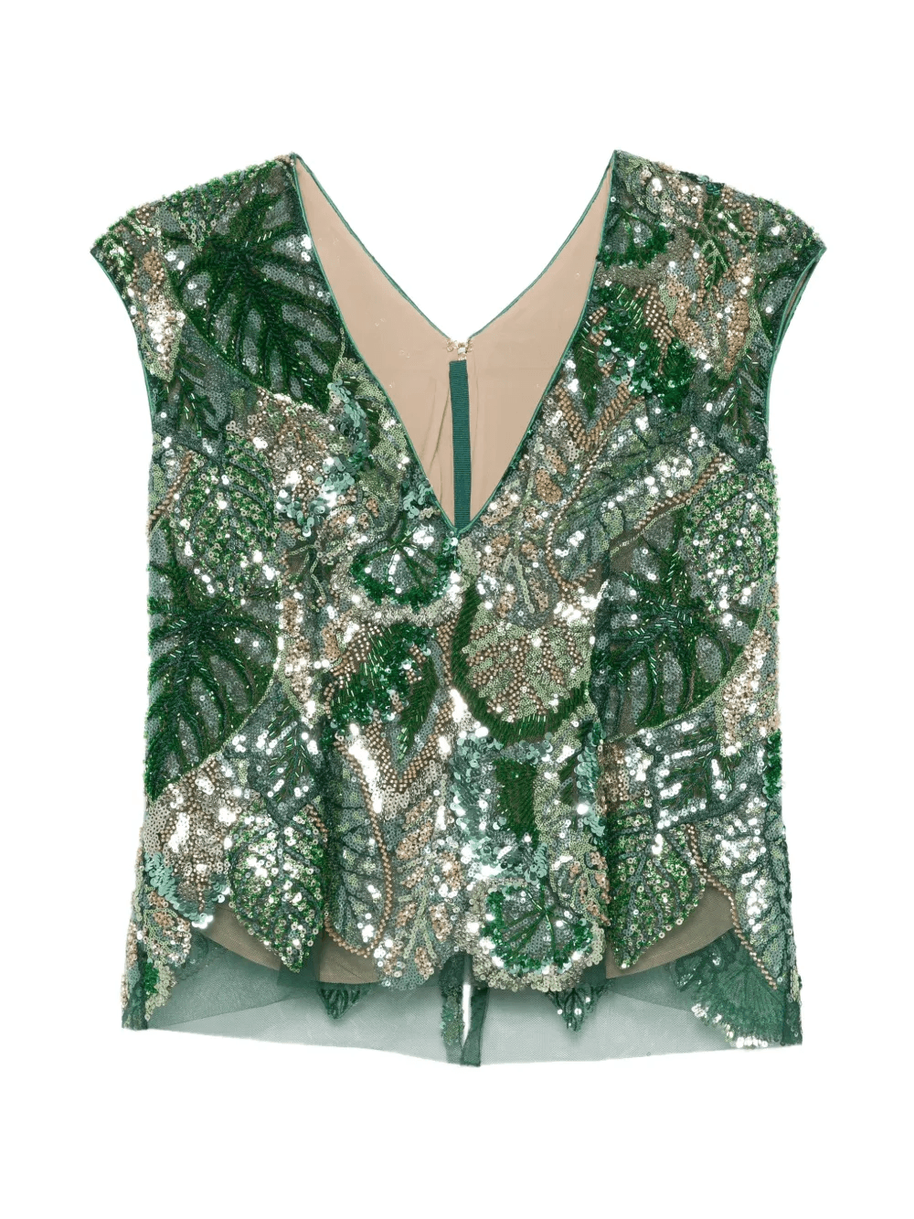 sequin embellished V-neck top - Image 1