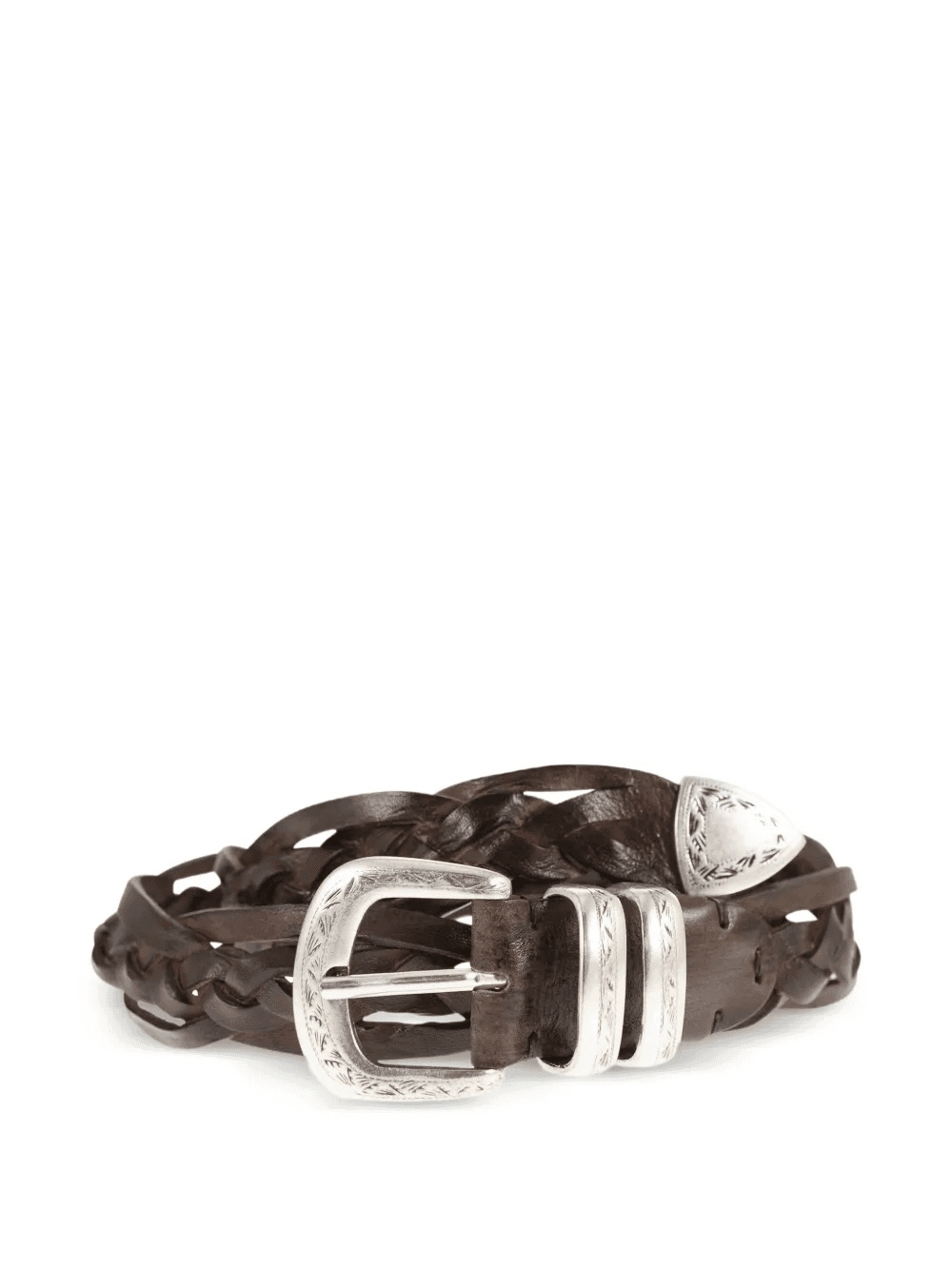 braided leather belt - Image 1