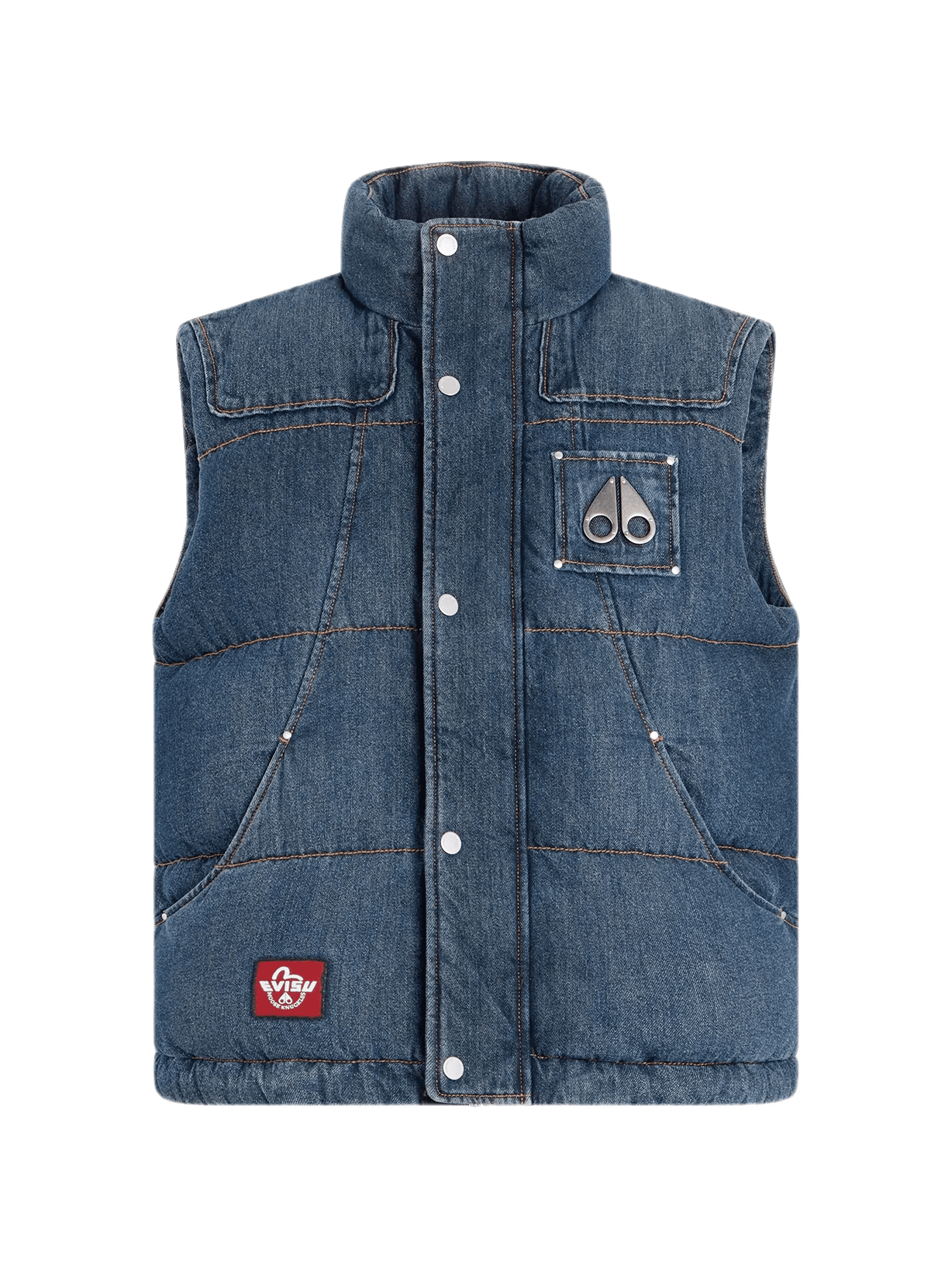 x Evisu padded logo-patch gilet - Image 1