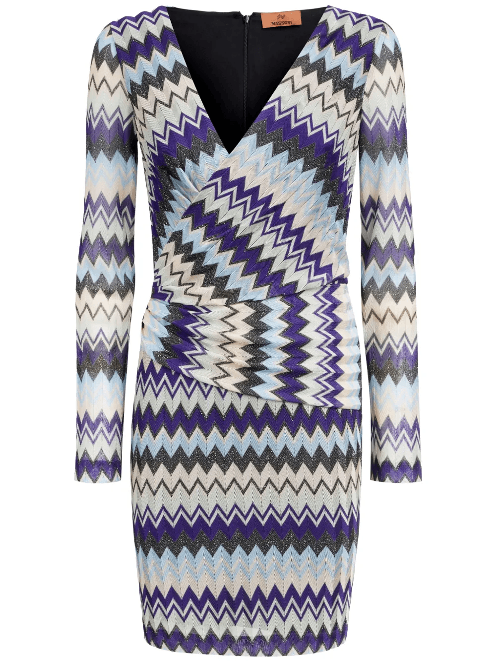 Zigzag-pattern mini dress - Image 1