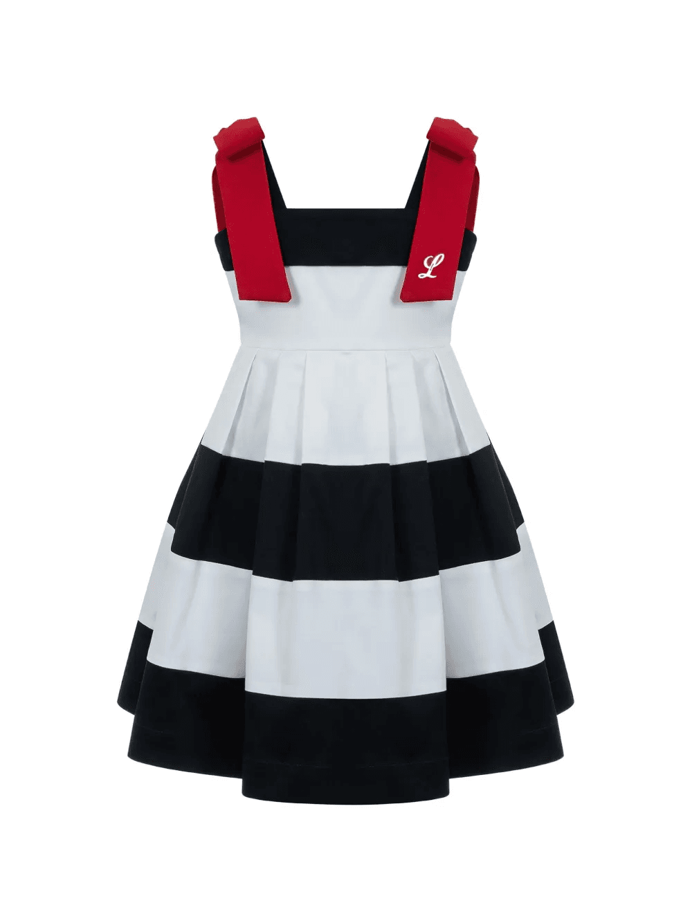 bow-detail strip-pattern dress - Image 1
