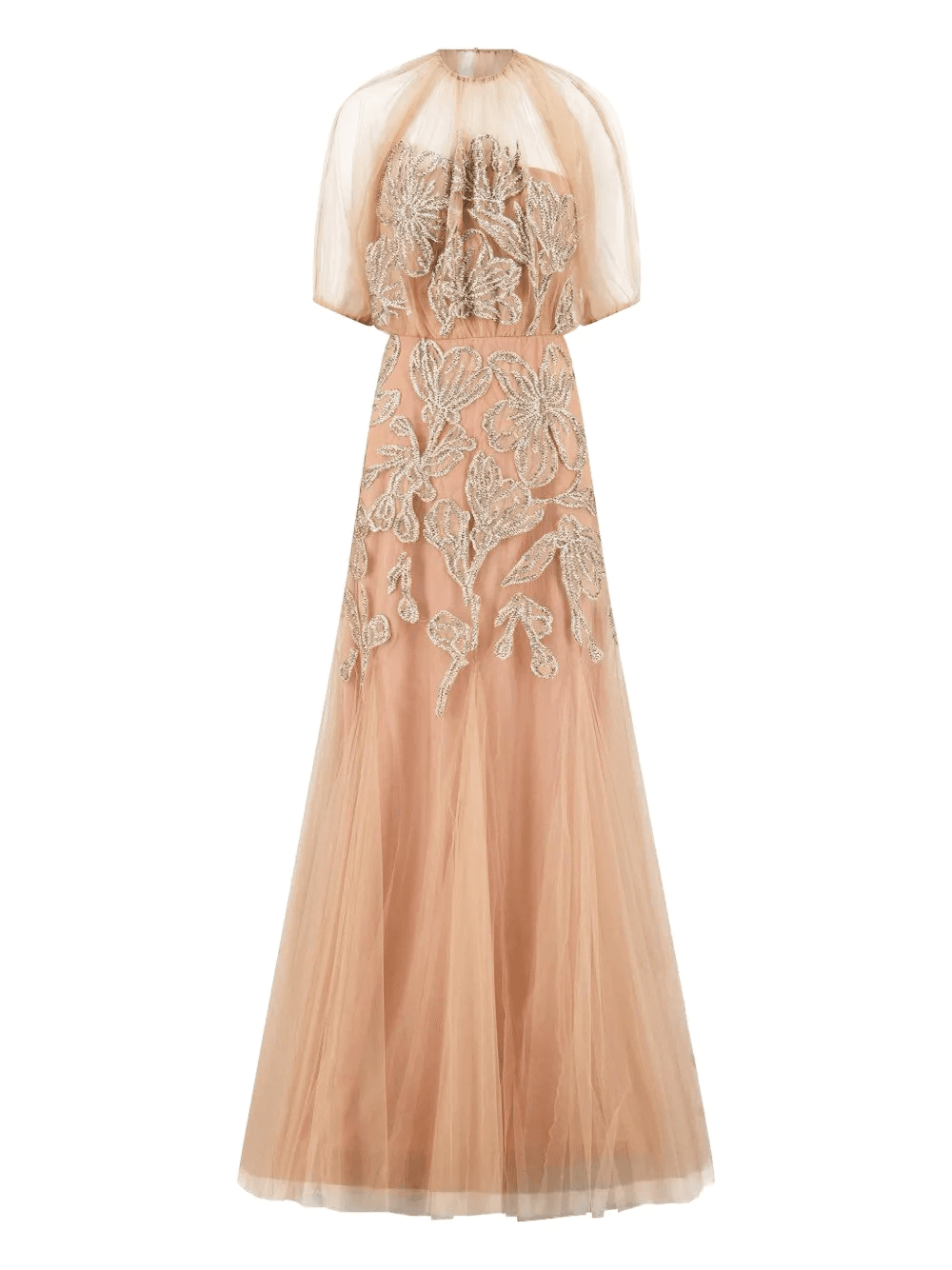 floral-embroidered gown - Image 1