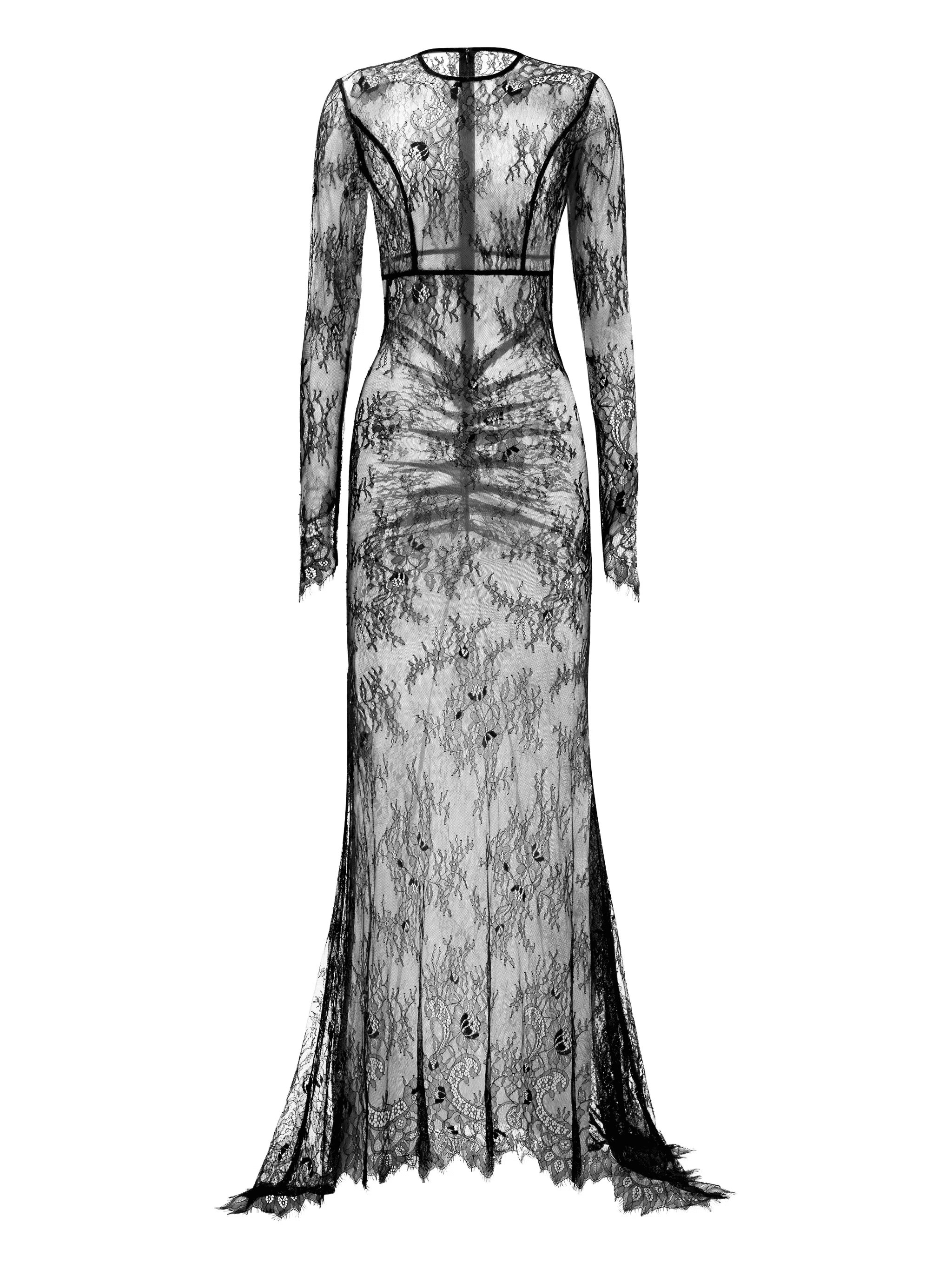 lace long-sleeve maxi dress - Image 1