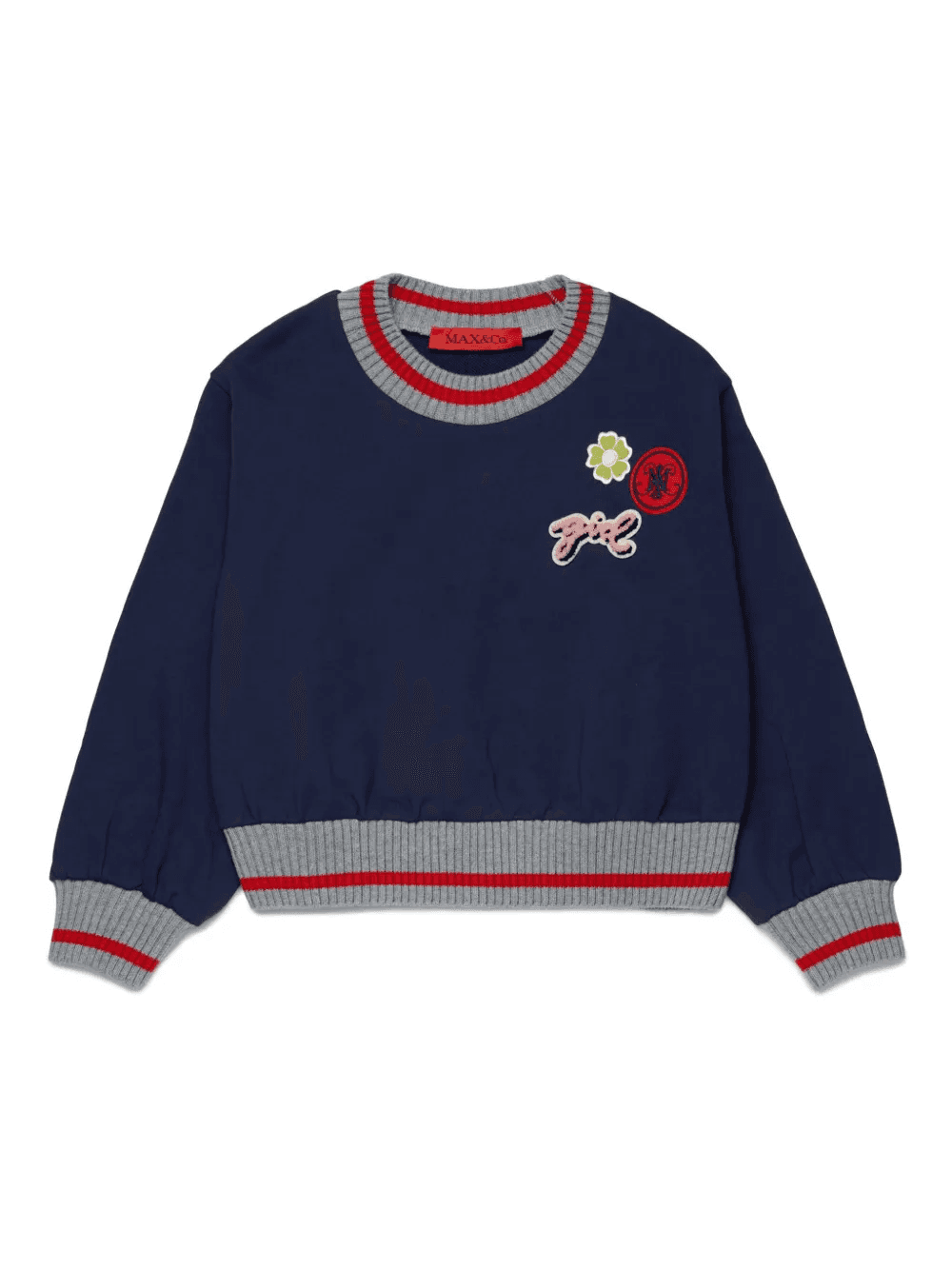 patch-detail cotton sweatshirt - Image 1