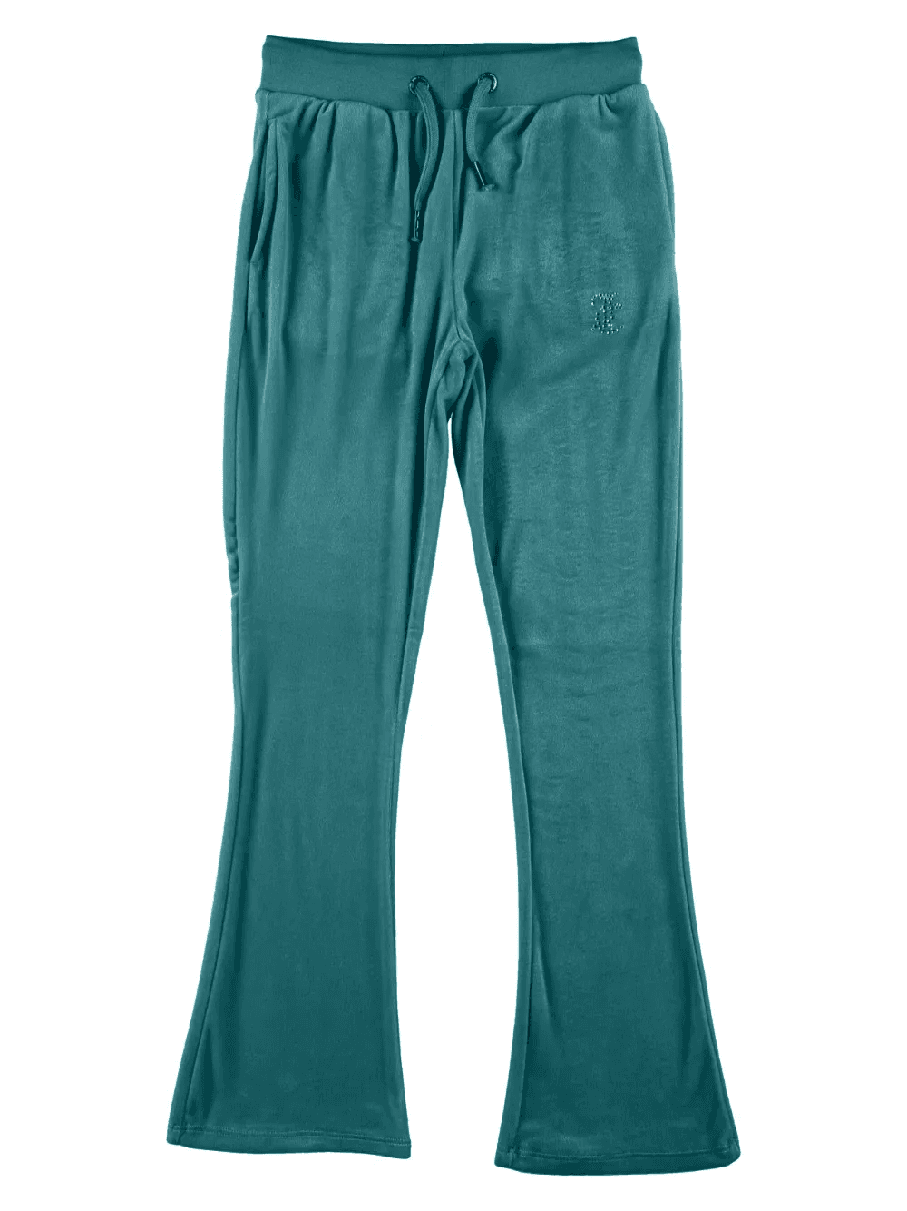 diamanté velour bootcut track pants - Image 1
