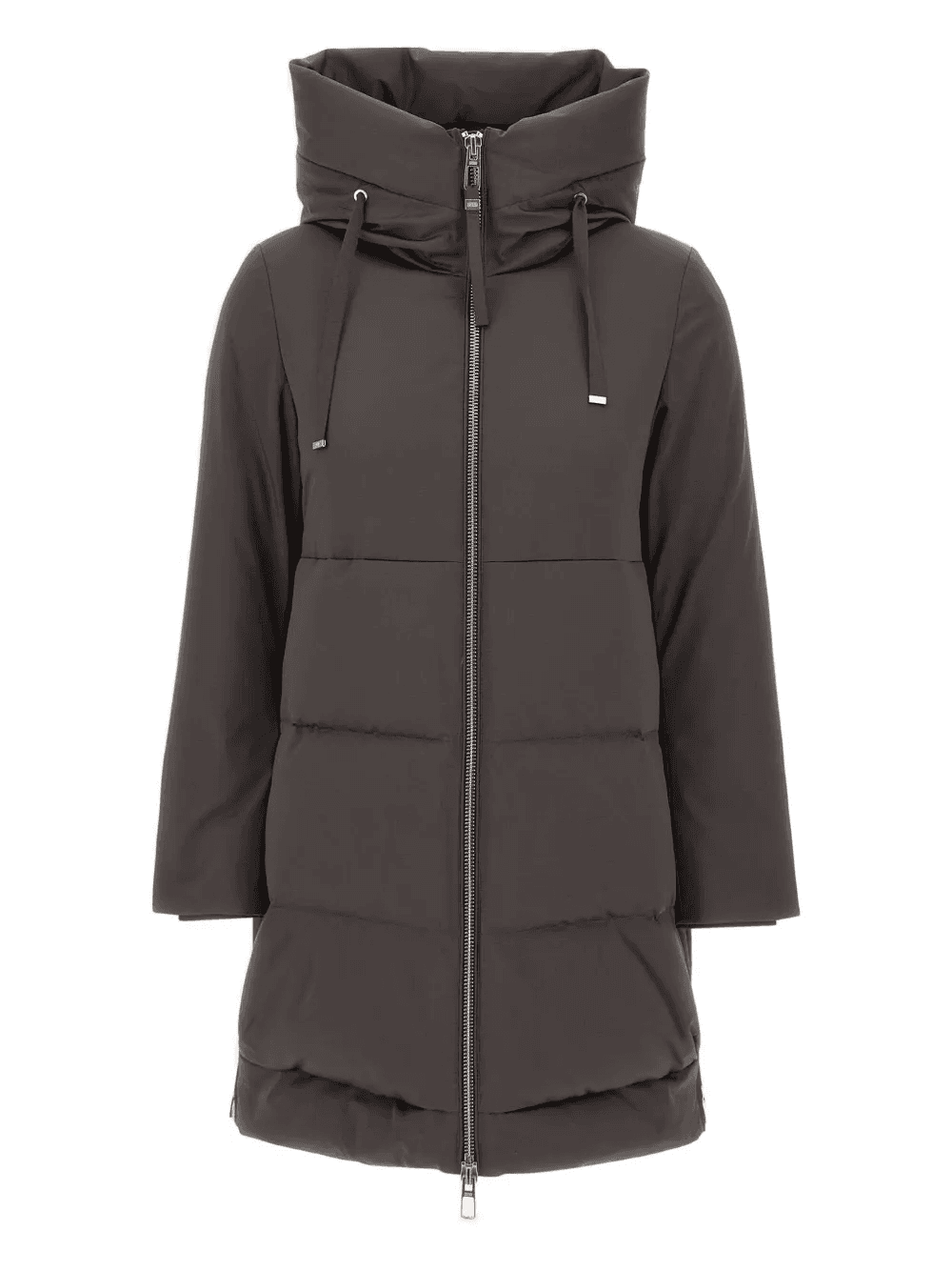 hooded zip-fastening coat - Image 1