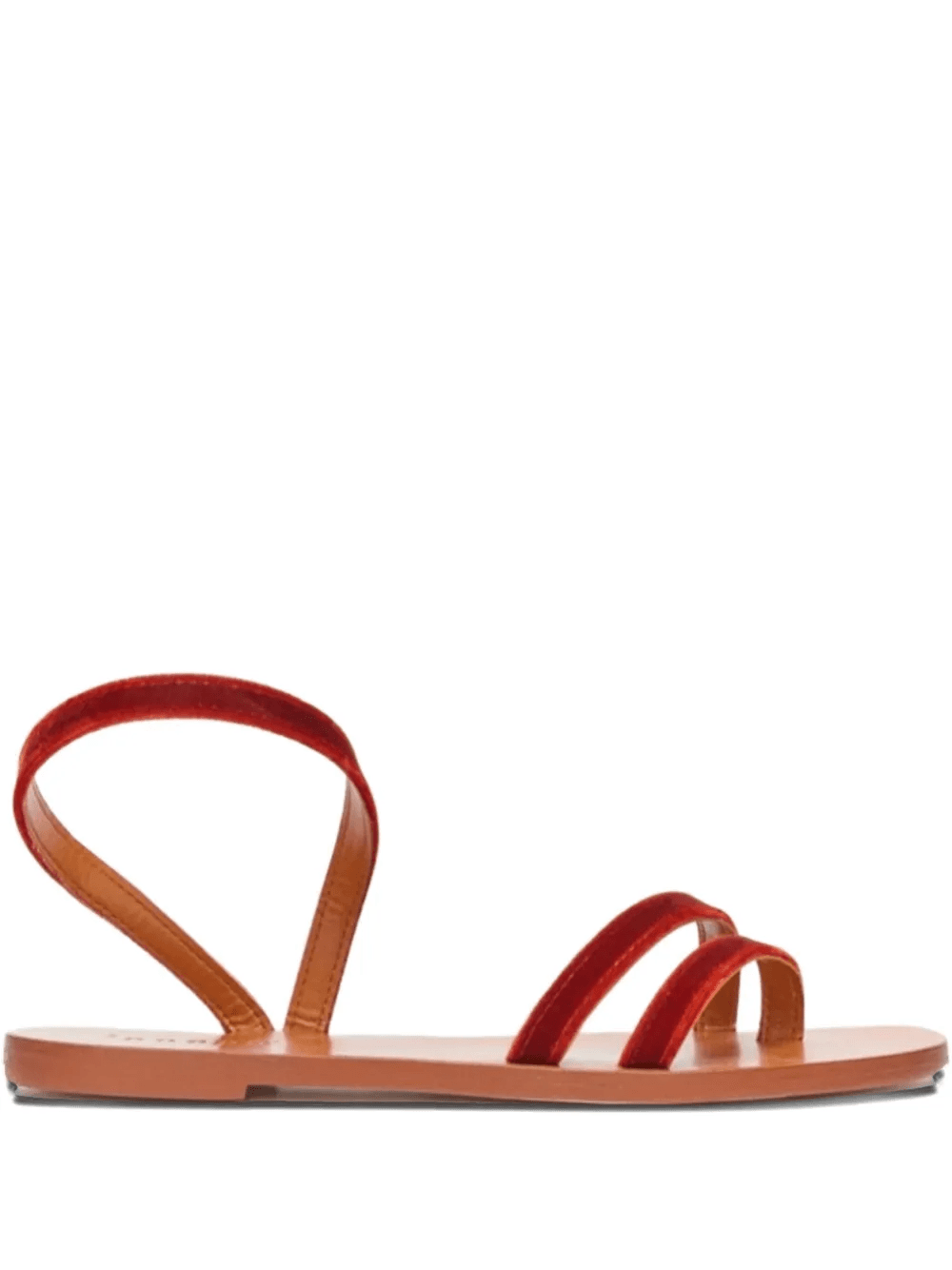 velvet double-strap sandals - Image 1