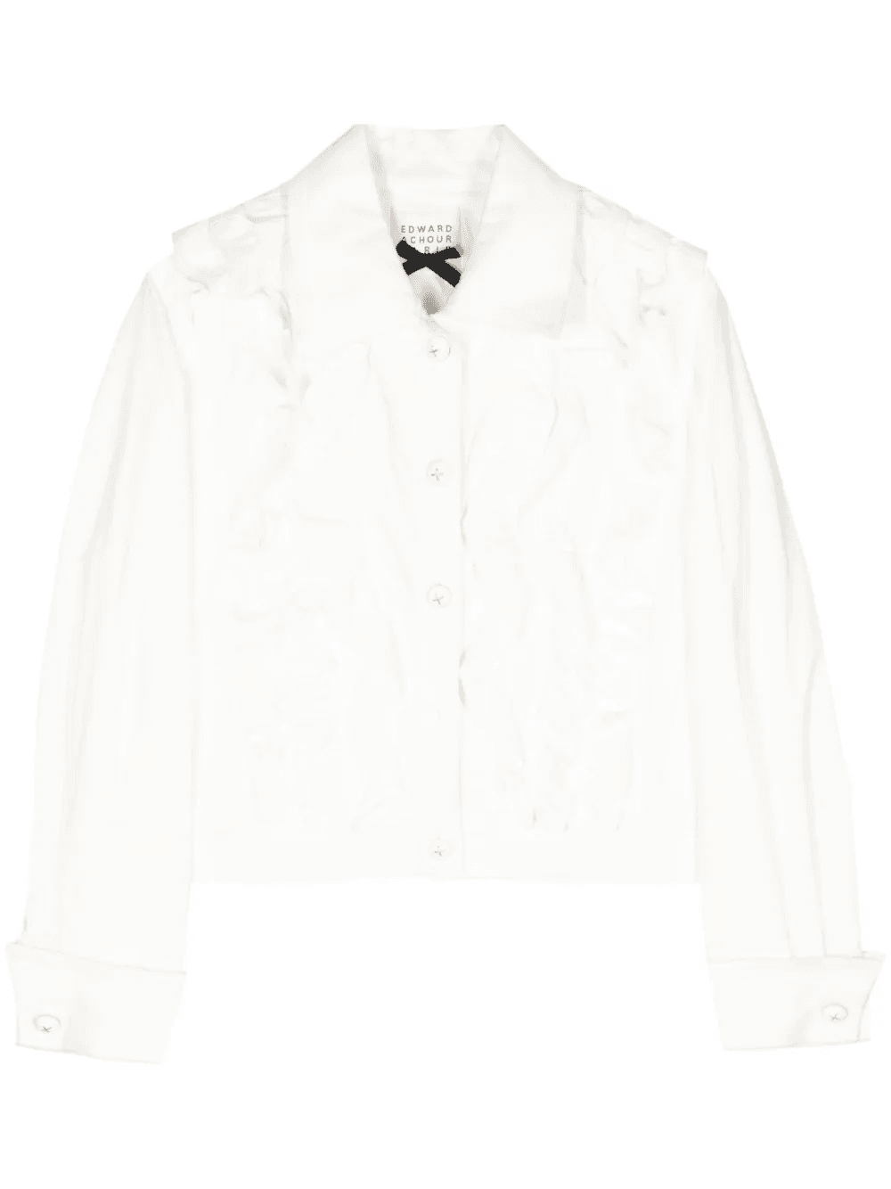 ruffle-trim cotton shirt jacket - Image 1