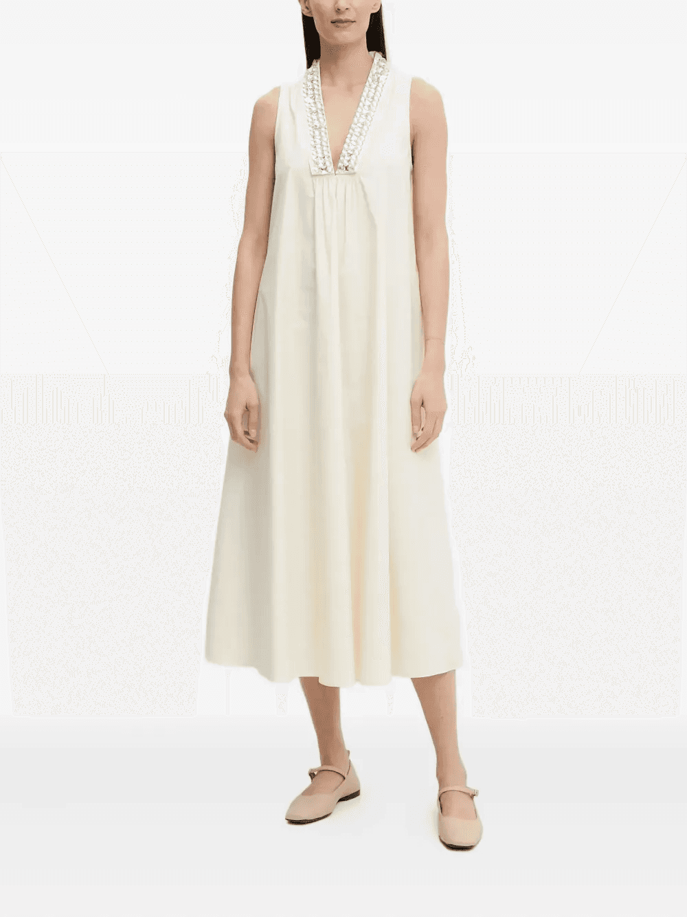 crystal-embellished sleeveless dress - Image 1