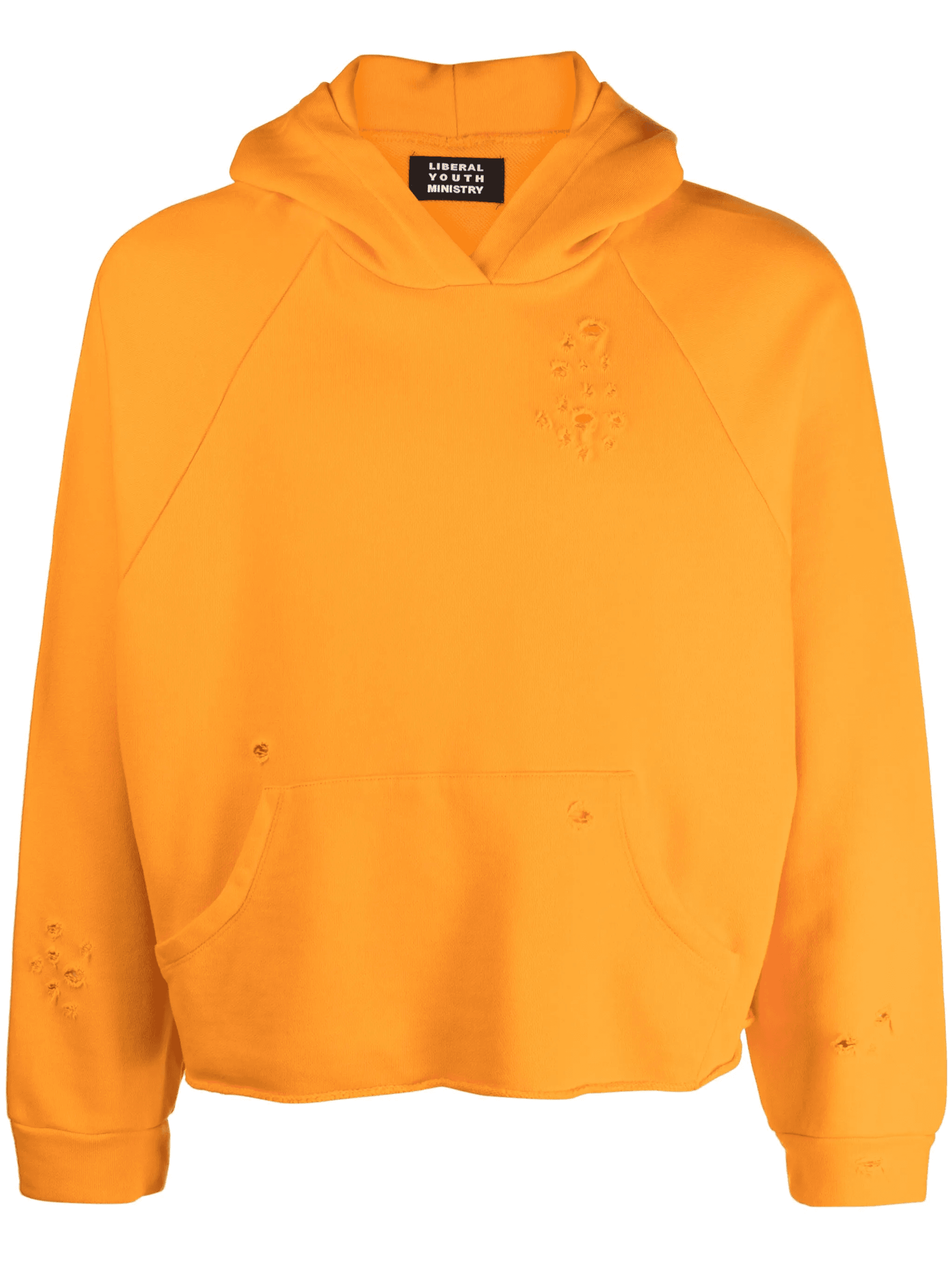 distressed-finish cropped hoodie - Image 1