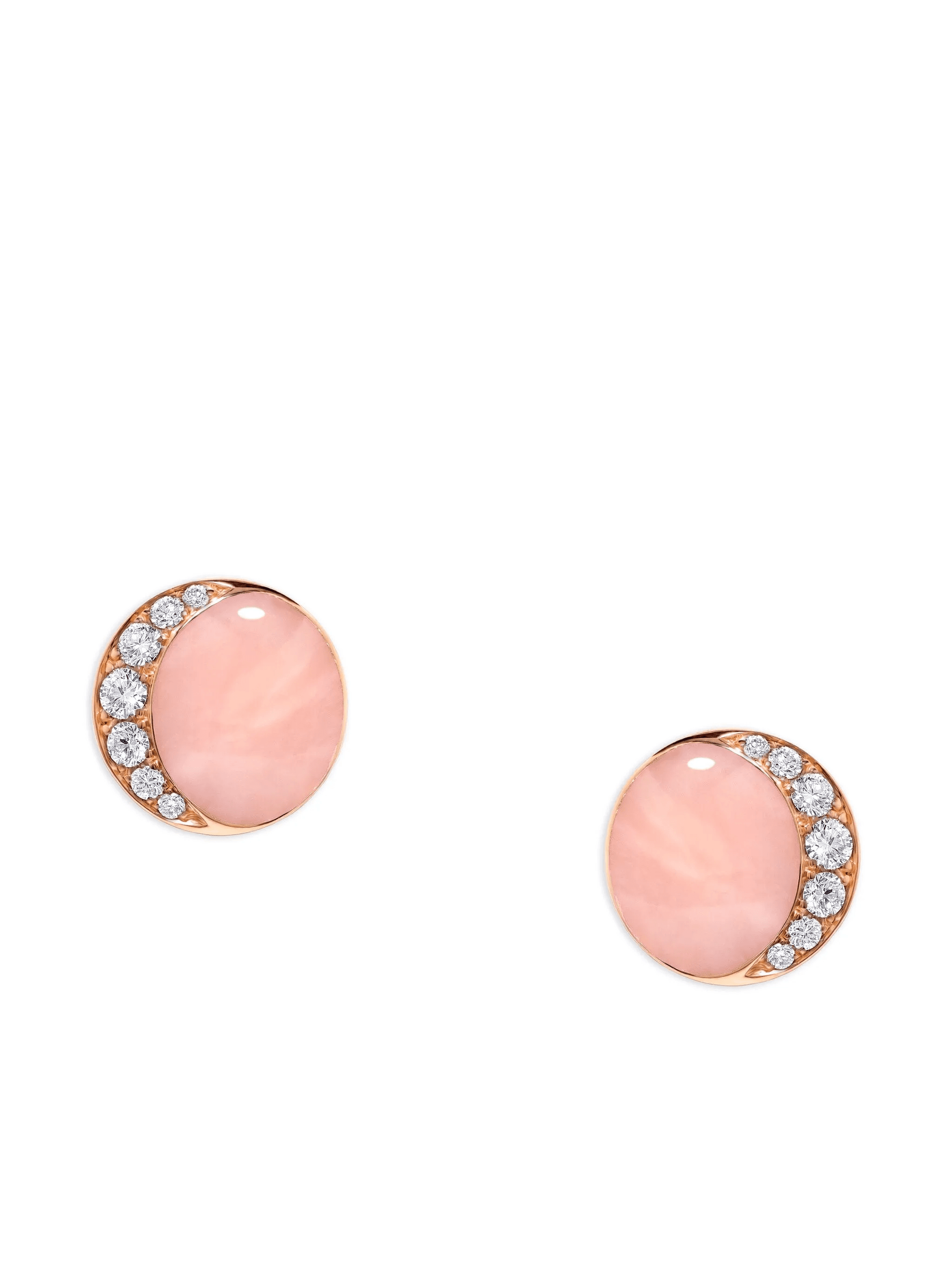 18K rose gold Fortuna round-shape cdiamond-embellishment earrings - Image 1
