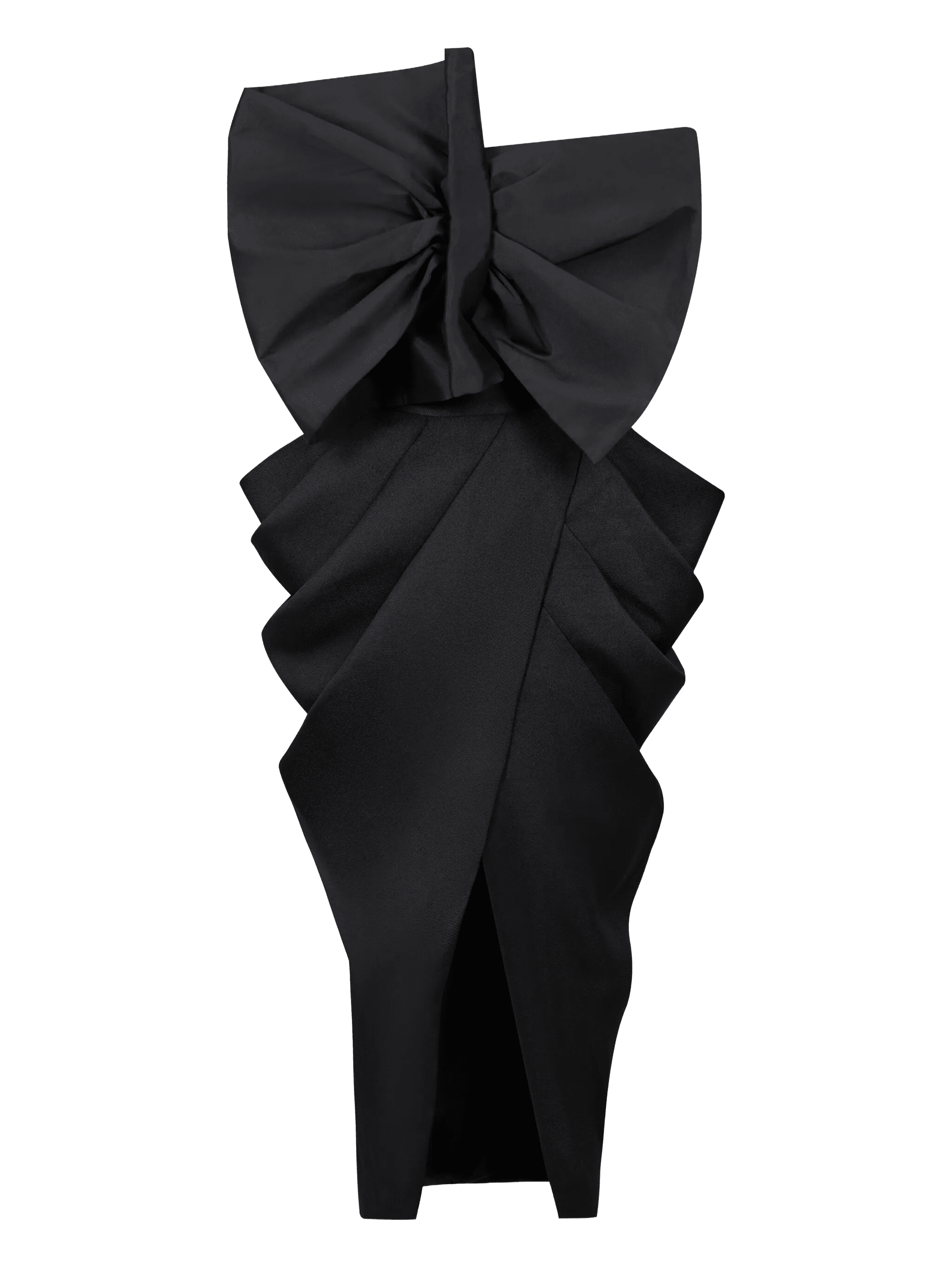 bow-detail draped evening dress - Image 1