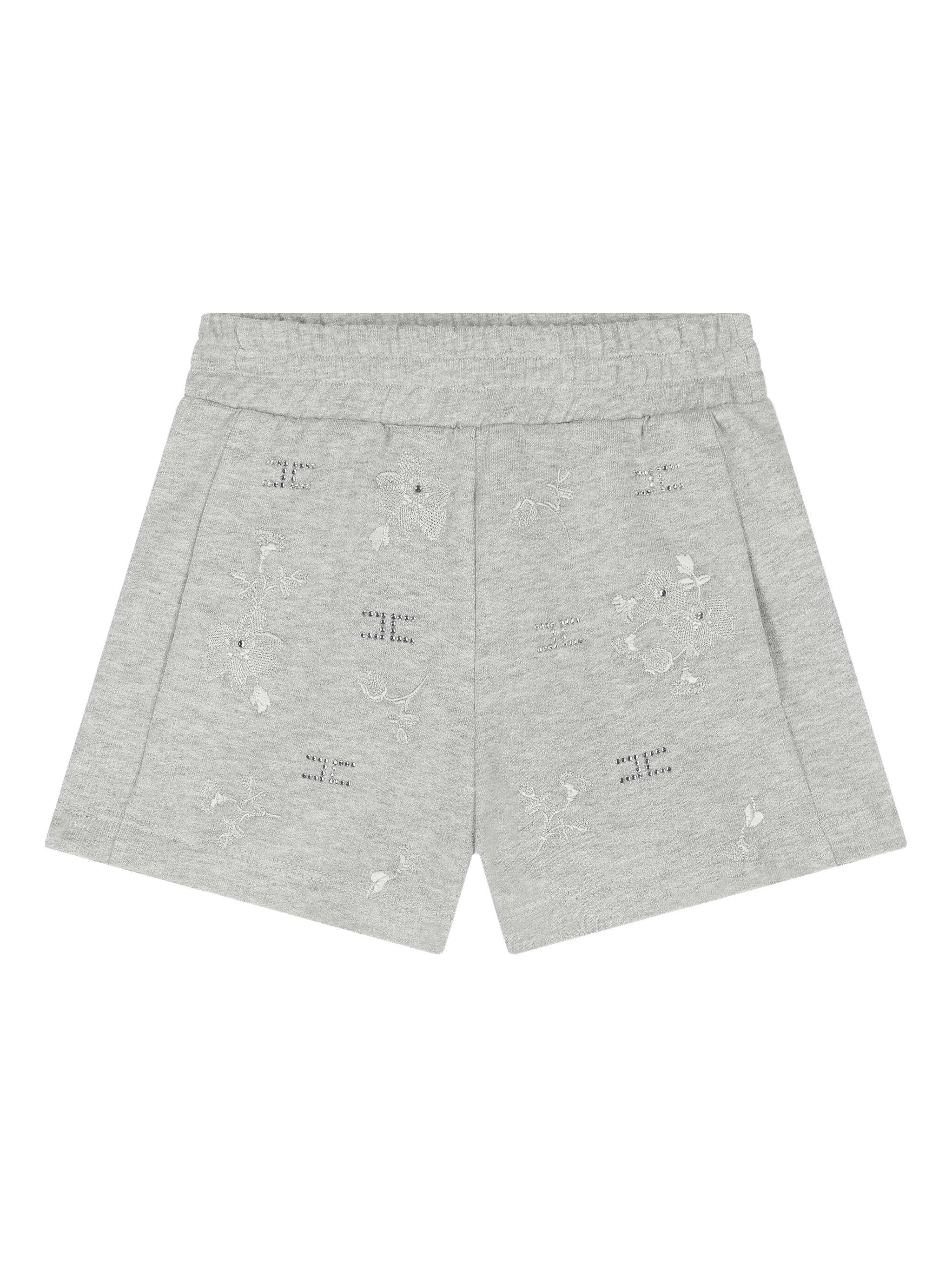 floral-embroidery casual shorts - Image 1