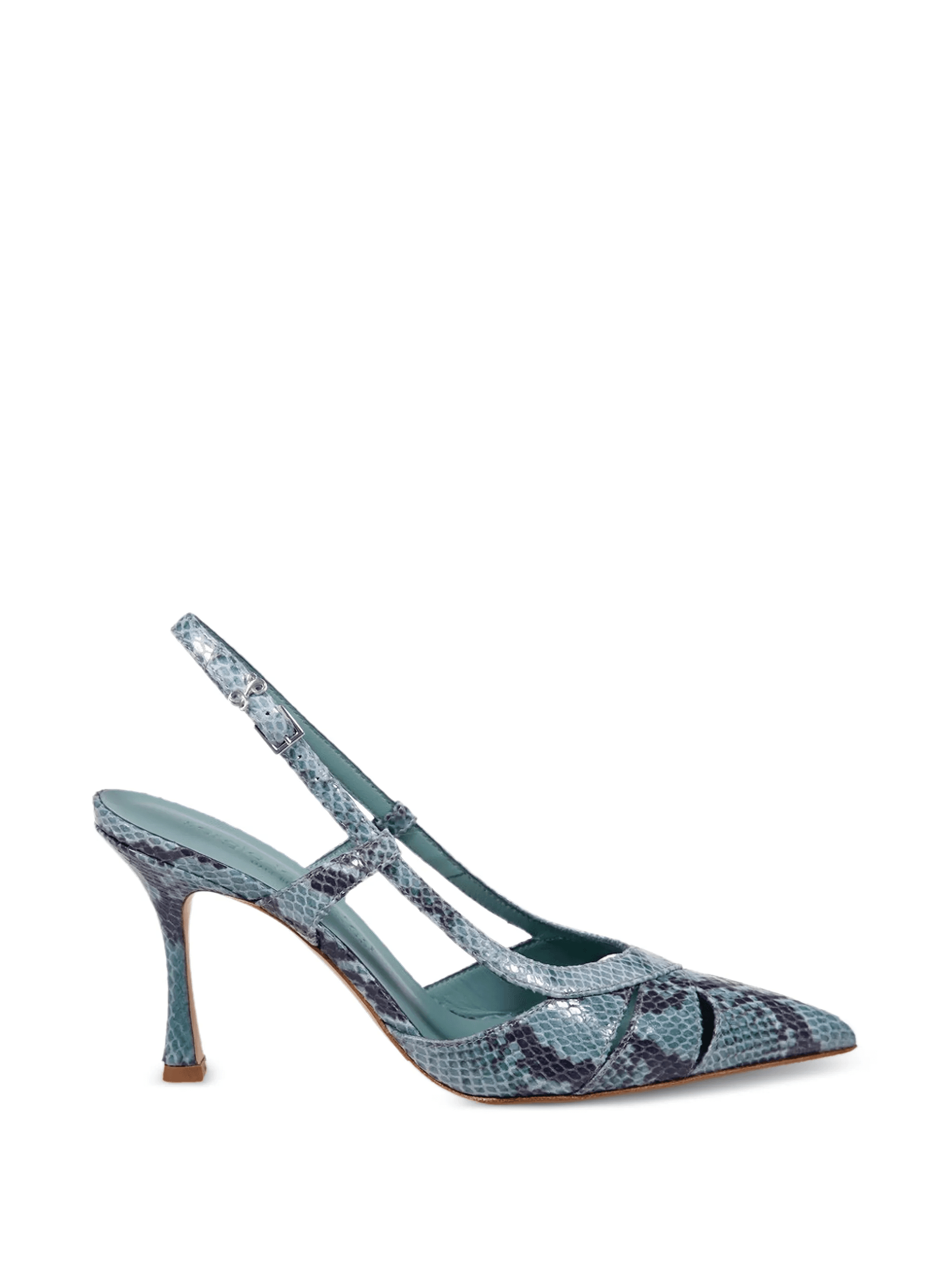 snakeskin print strap pumps - Image 1