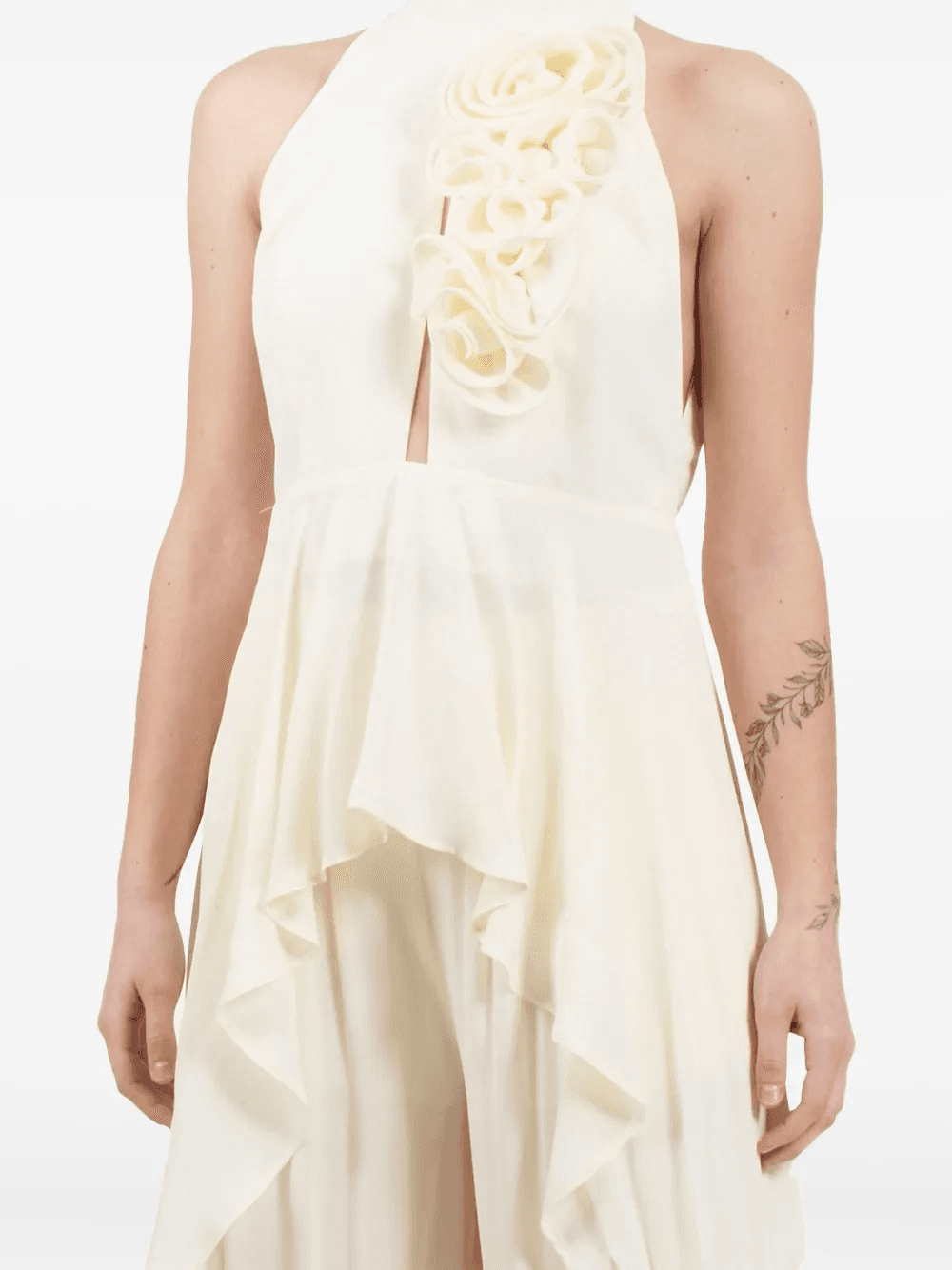 rose-embellished ruffled top - Image 1