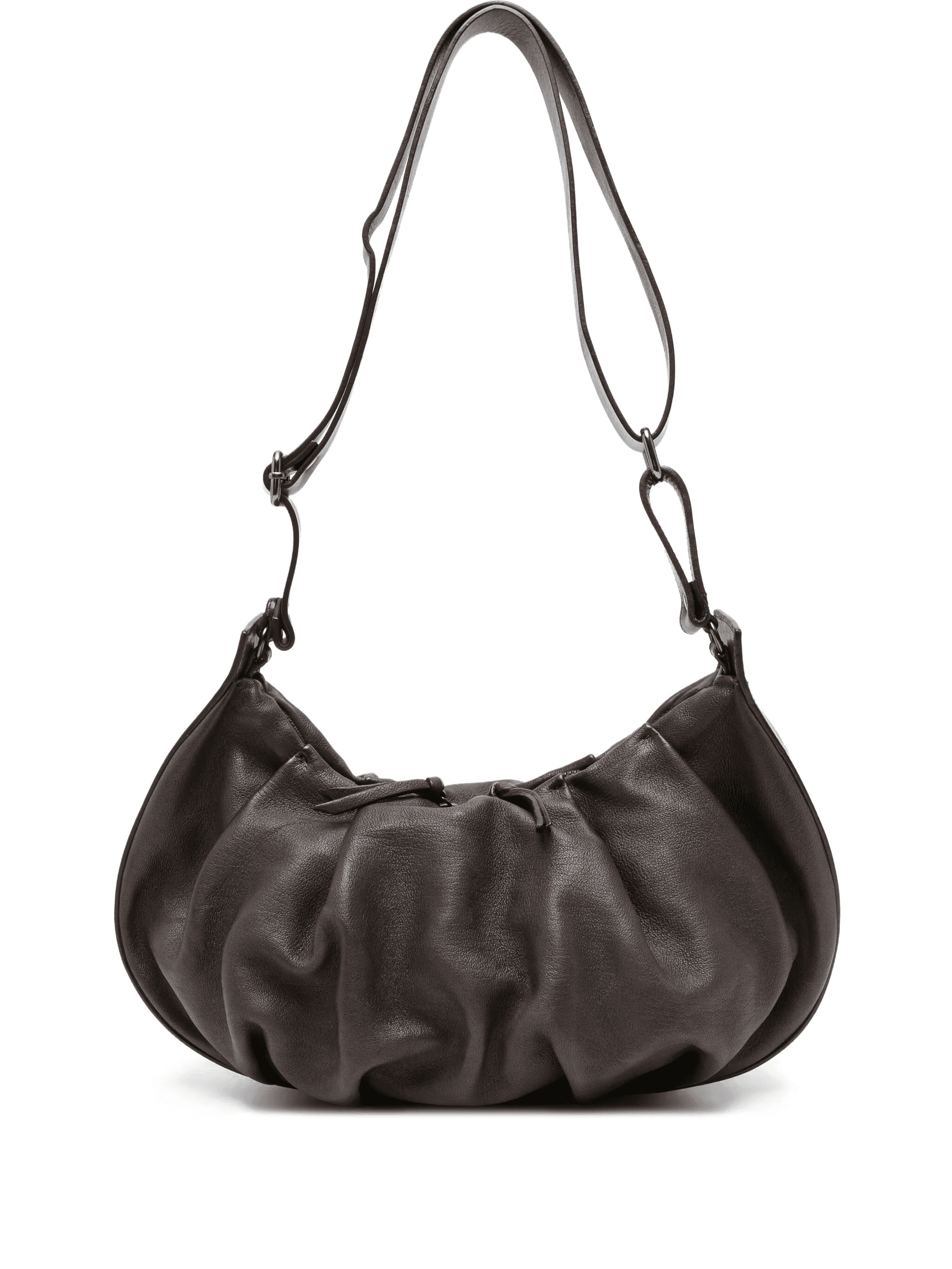 gathered leather shoulder bag - Image 1