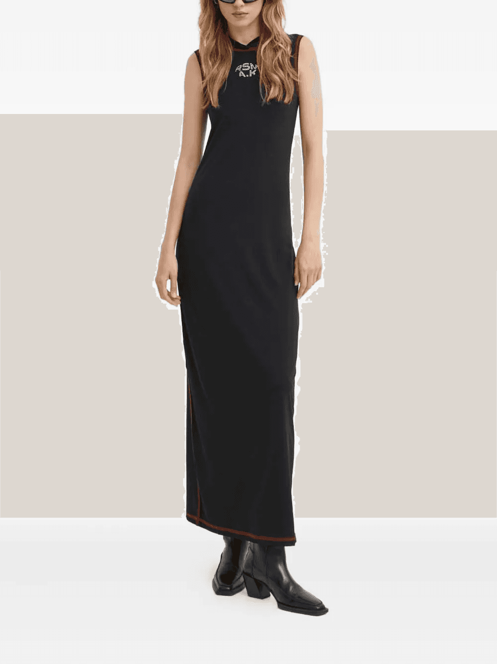 hooded trim dress - Image 1