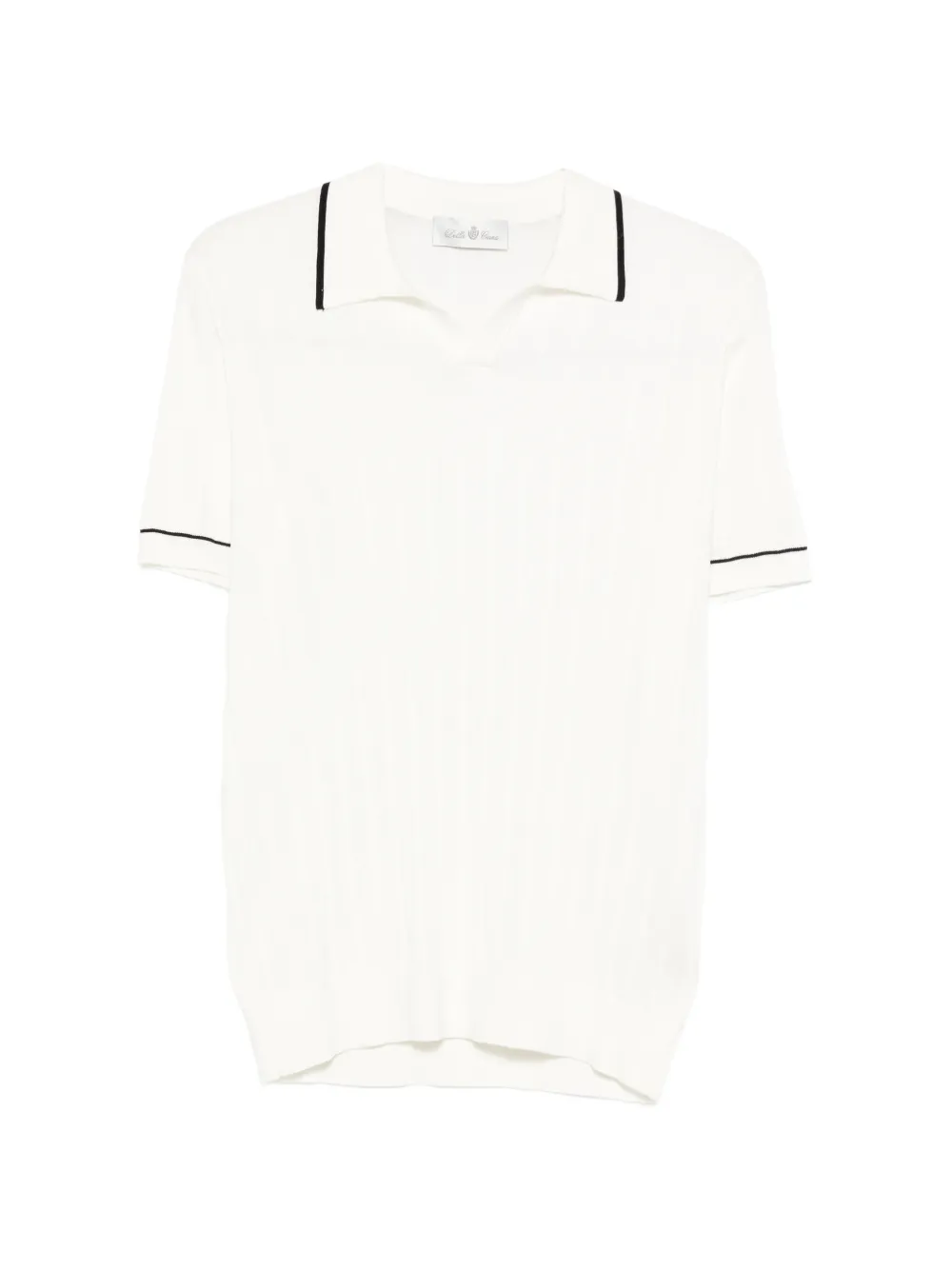 V-neck ribbed polo shirt - Image 1