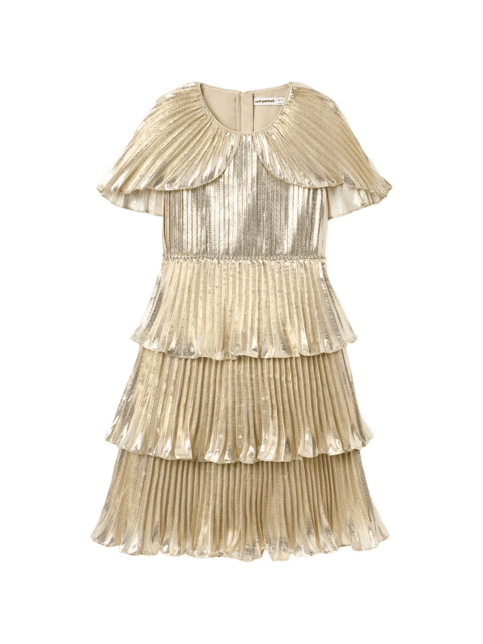 metallic pleated tiered dress - Image 1