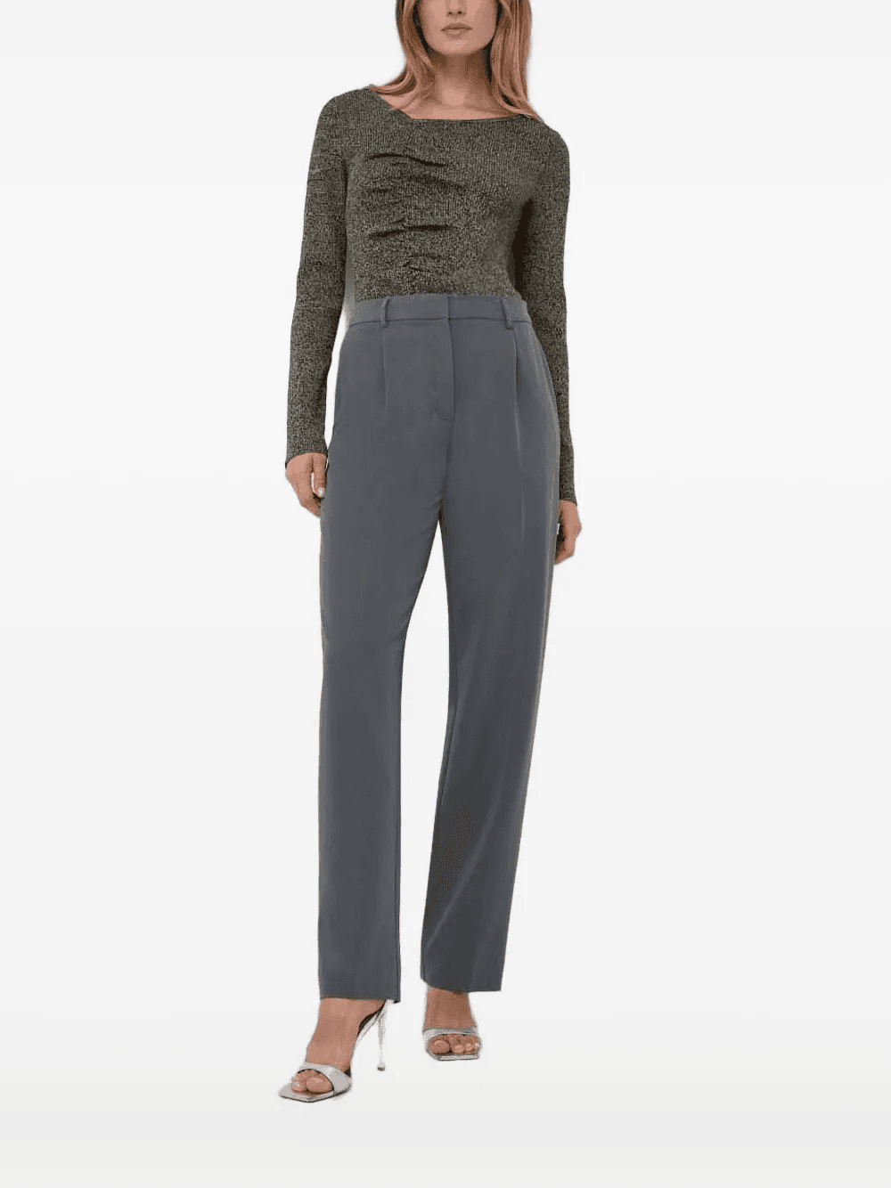 ribbed asymmetric-neck knitwear - Image 1